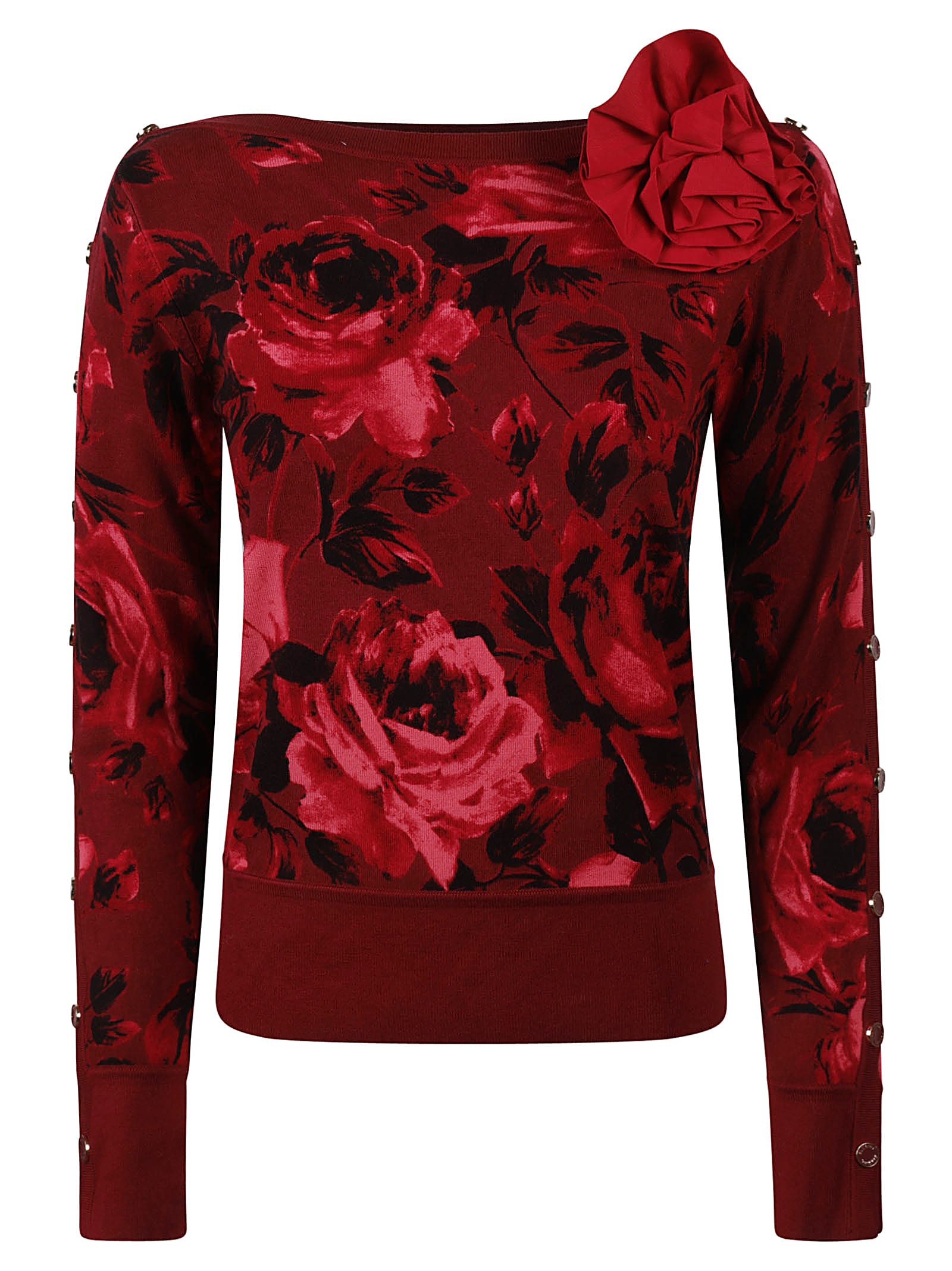 Blugirl Flower Sweater In Red