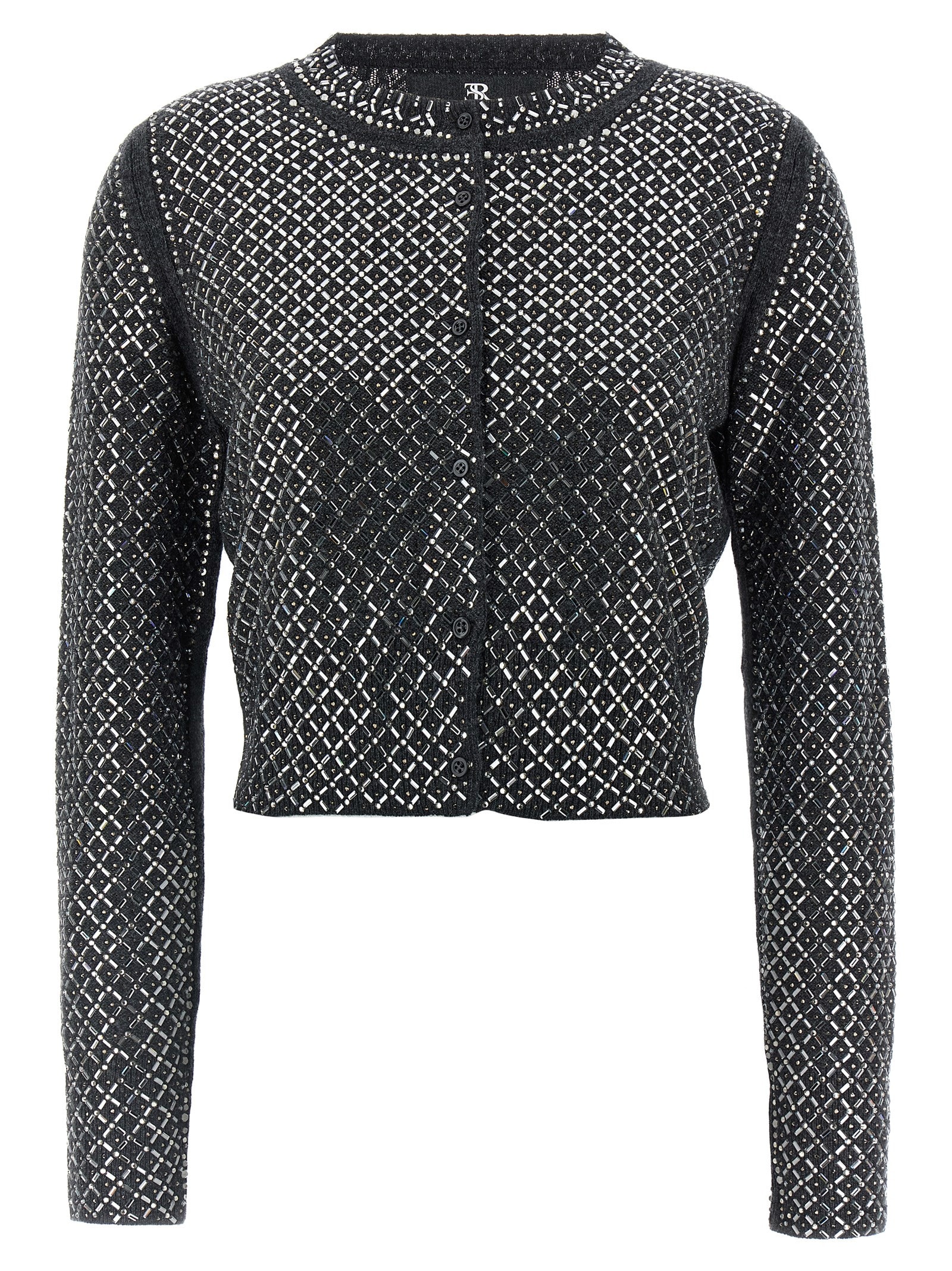 Ermanno Scervino Rhinestone Cardigan In Gray