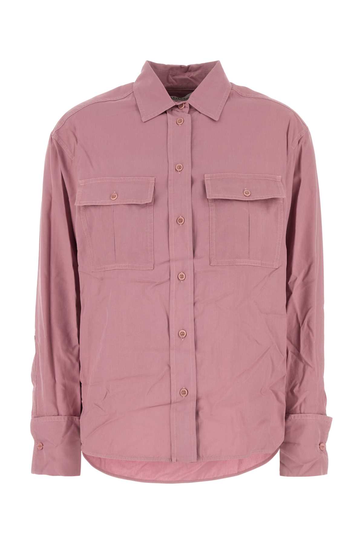 Shop Max Mara Pink Silk Affetto Shirt In Rosa