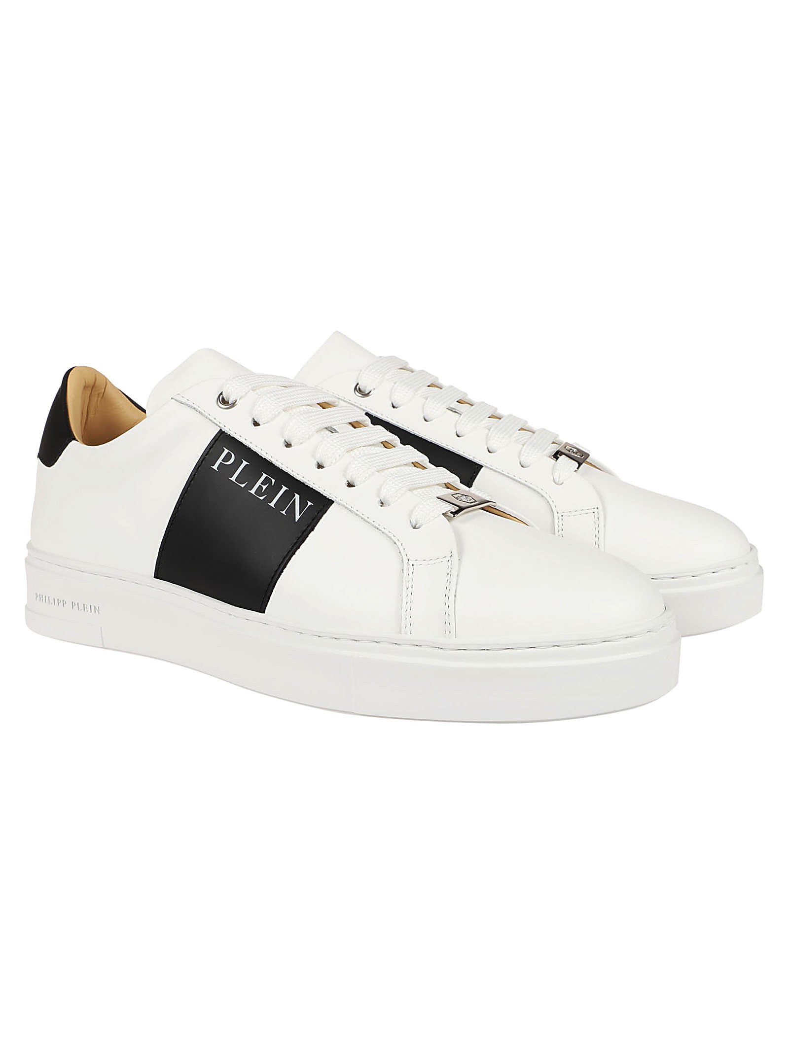 Shop Philipp Plein Low Top Sneakers In White/black