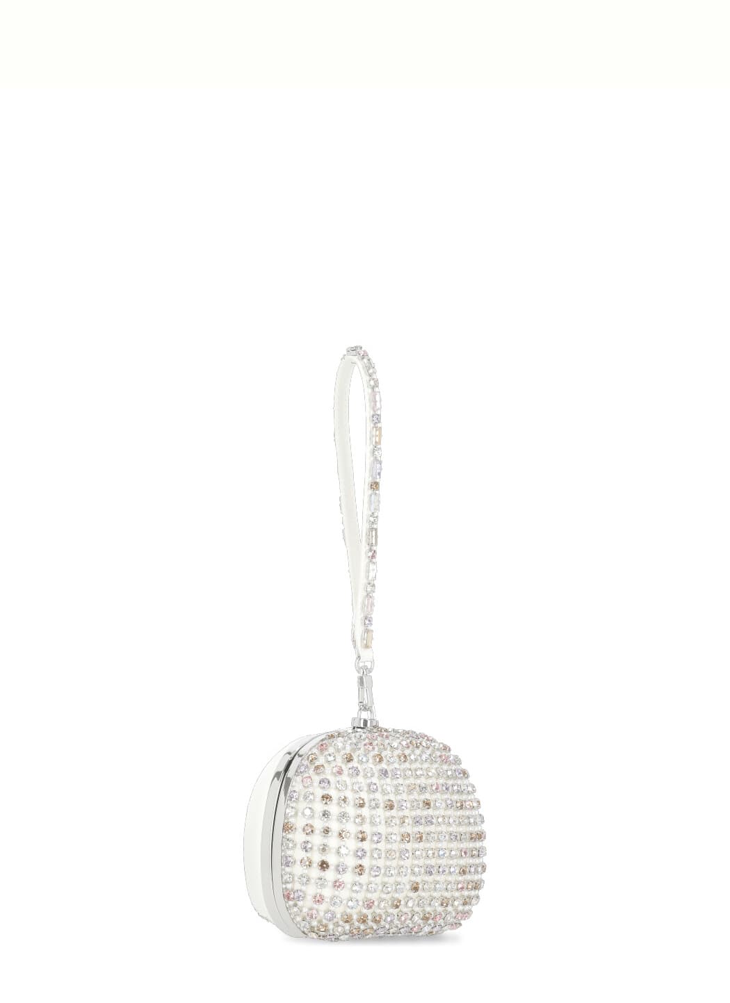 Self-portrait Multi Crystal Pochette In White