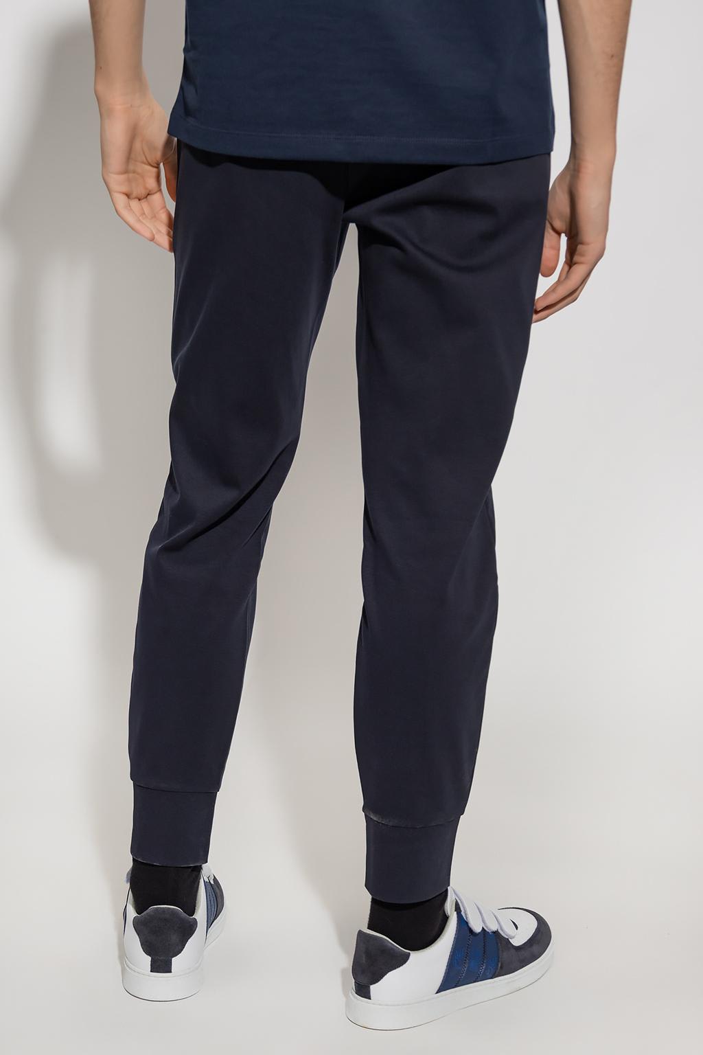 Shop Giorgio Armani Trousers With Pockets  In Blue