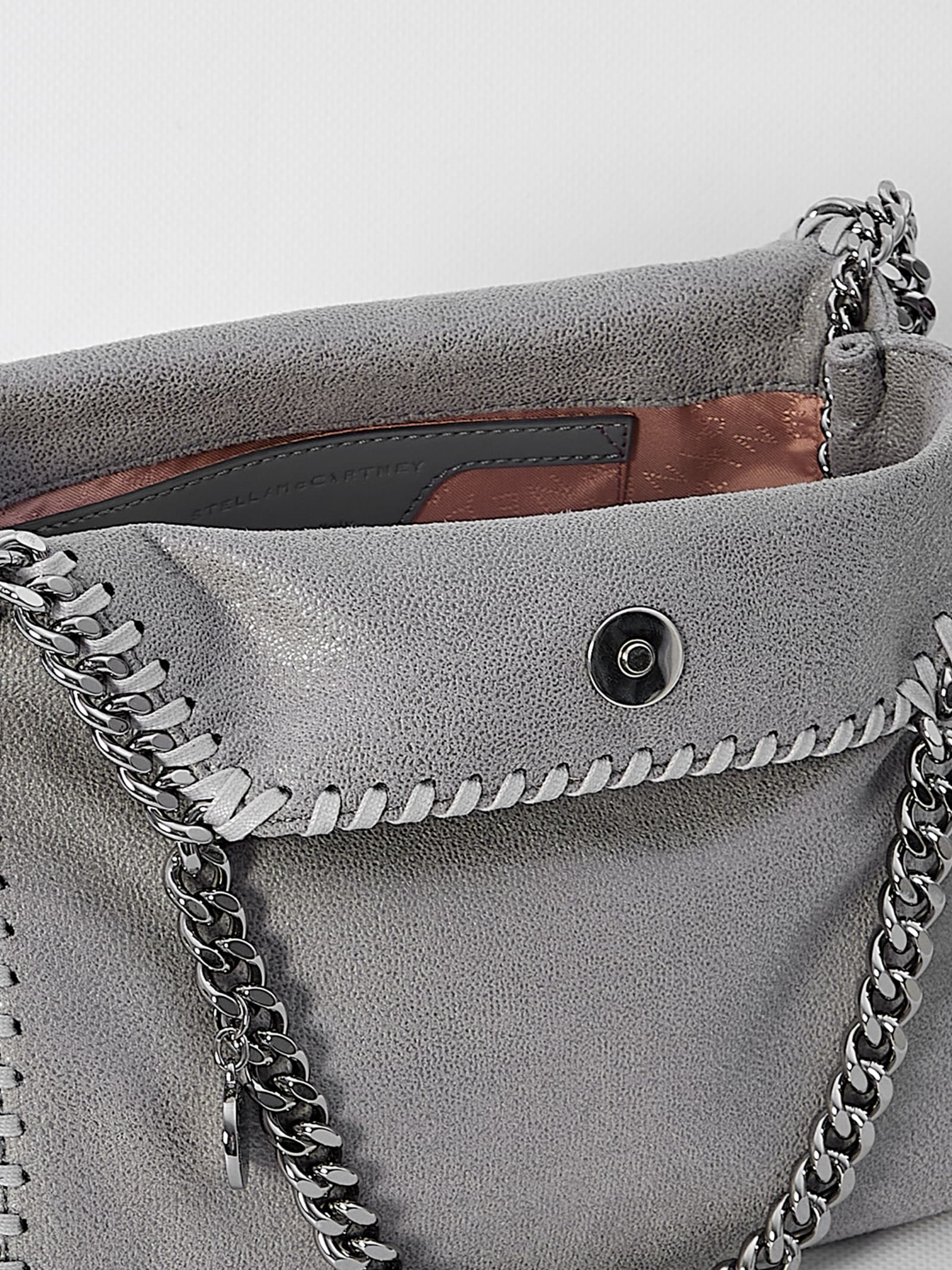 Shop Stella Mccartney Mini Falabella Tote Bag In Grey