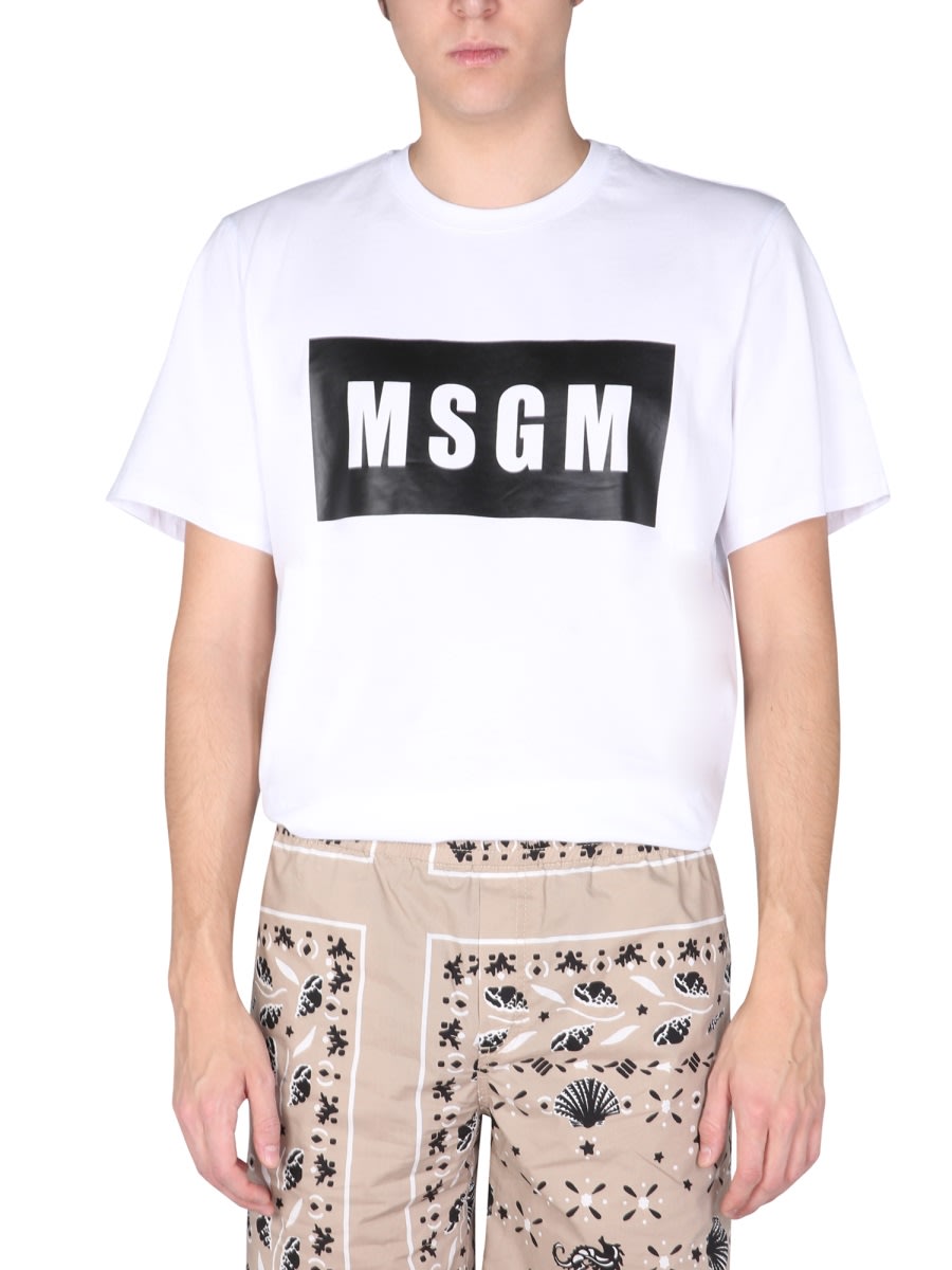 Shop Msgm T-shirt With Logo Box