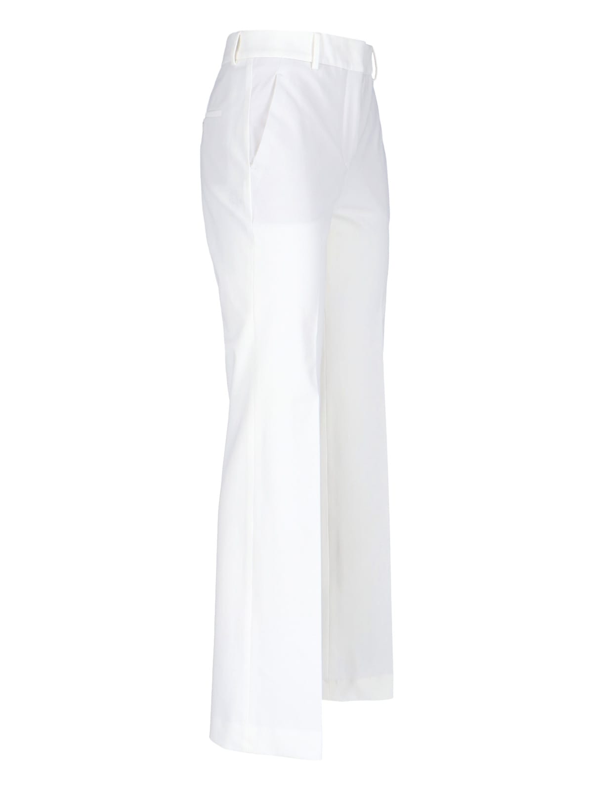 Incotex White Cotton Straight-leg Pants With Medium Rise
