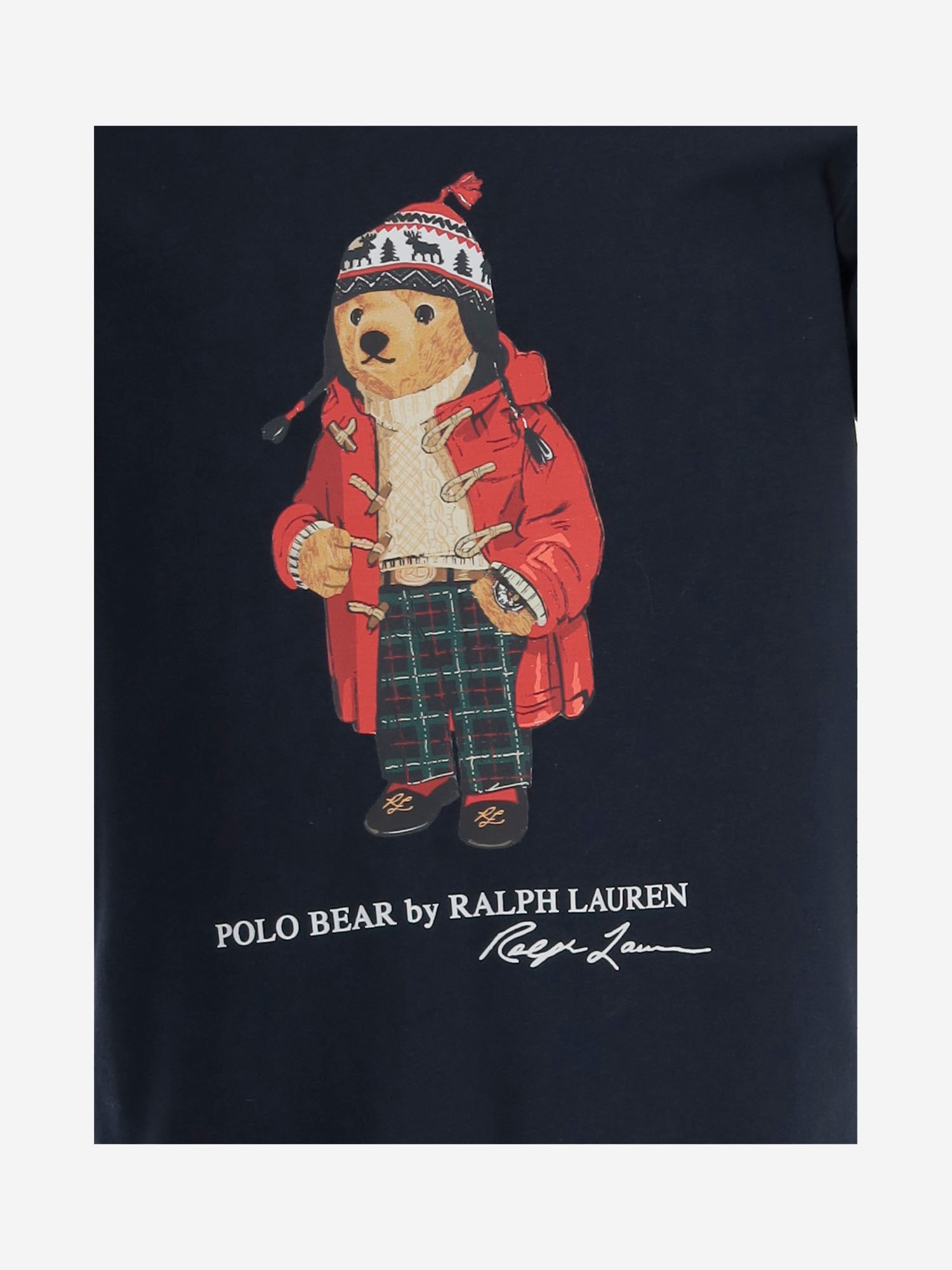 POLO RALPH LAUREN COTTON T-SHIRT WITH POLO BEAR PATTERN 