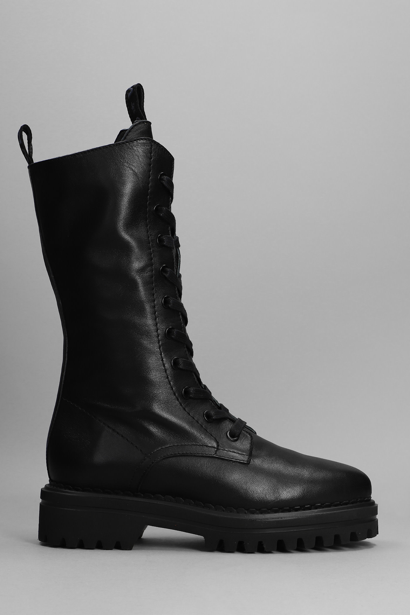 Pedro Miralles Combat Boots In Black Leather