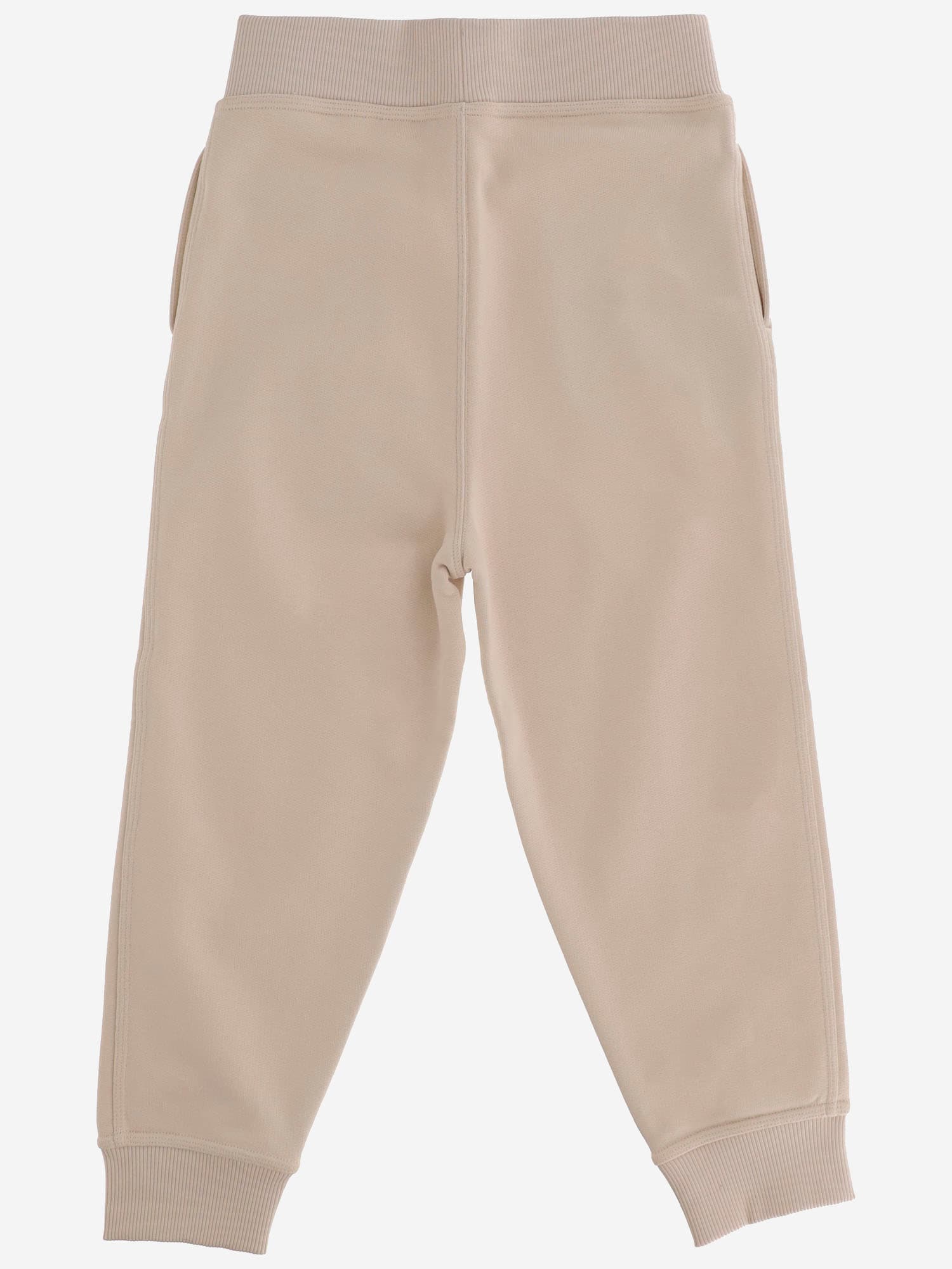 Burberry Cotton Pants With Check Application In Beige