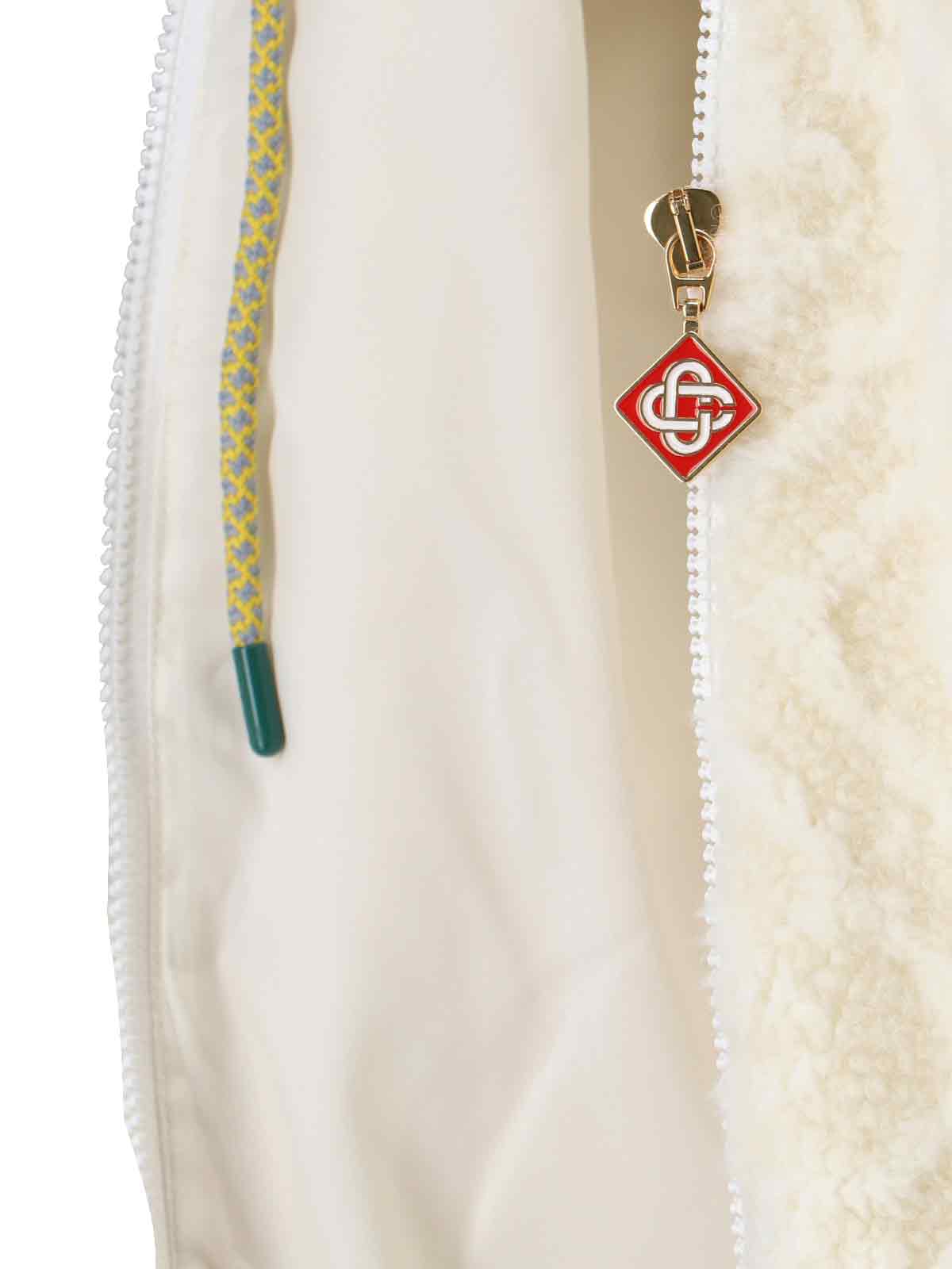 Casablanca Monogram Jacquard Oversized Fleece Jacket In White