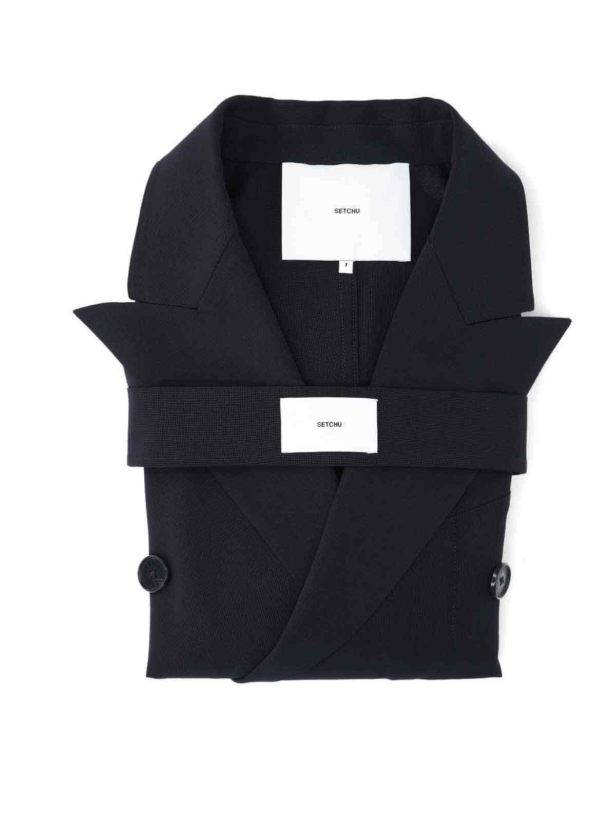 Shop Setchu Enrico Double-breasted Blazer In Black