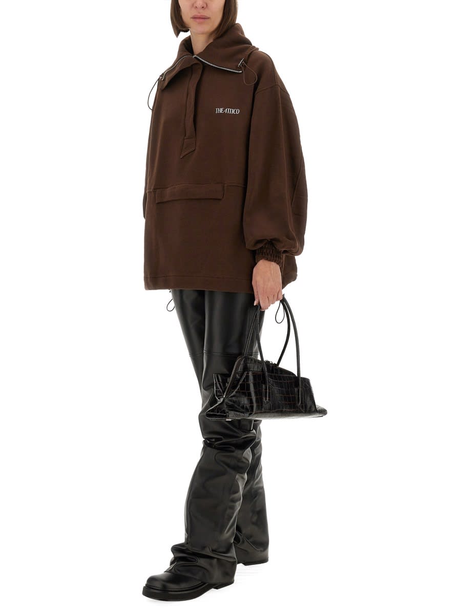 Attico Blouson With Logo In Brown
