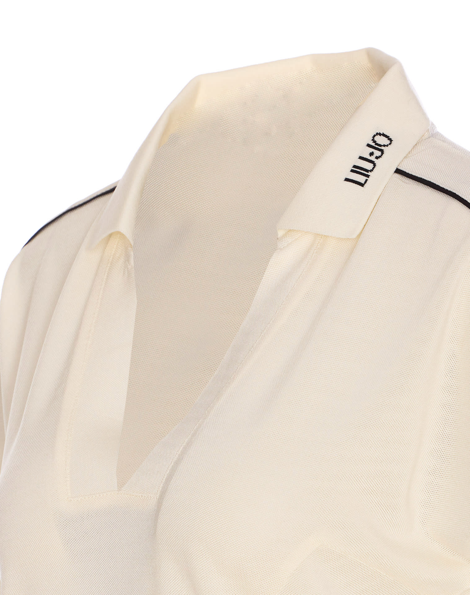 Liu •jo Collared V-neck Short Sleeves T-shirt In White