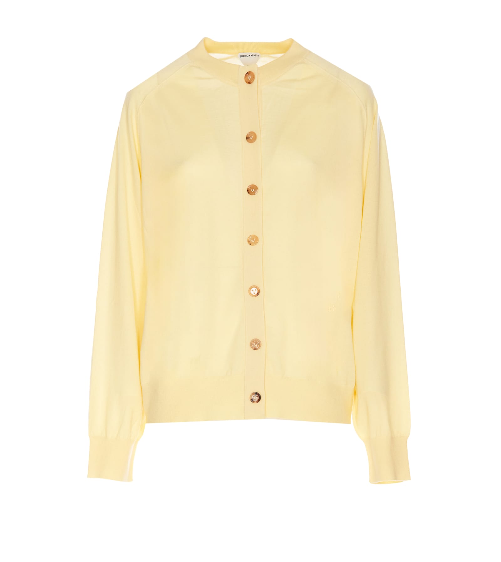 Shop Bottega Veneta Cardigan In Yellow