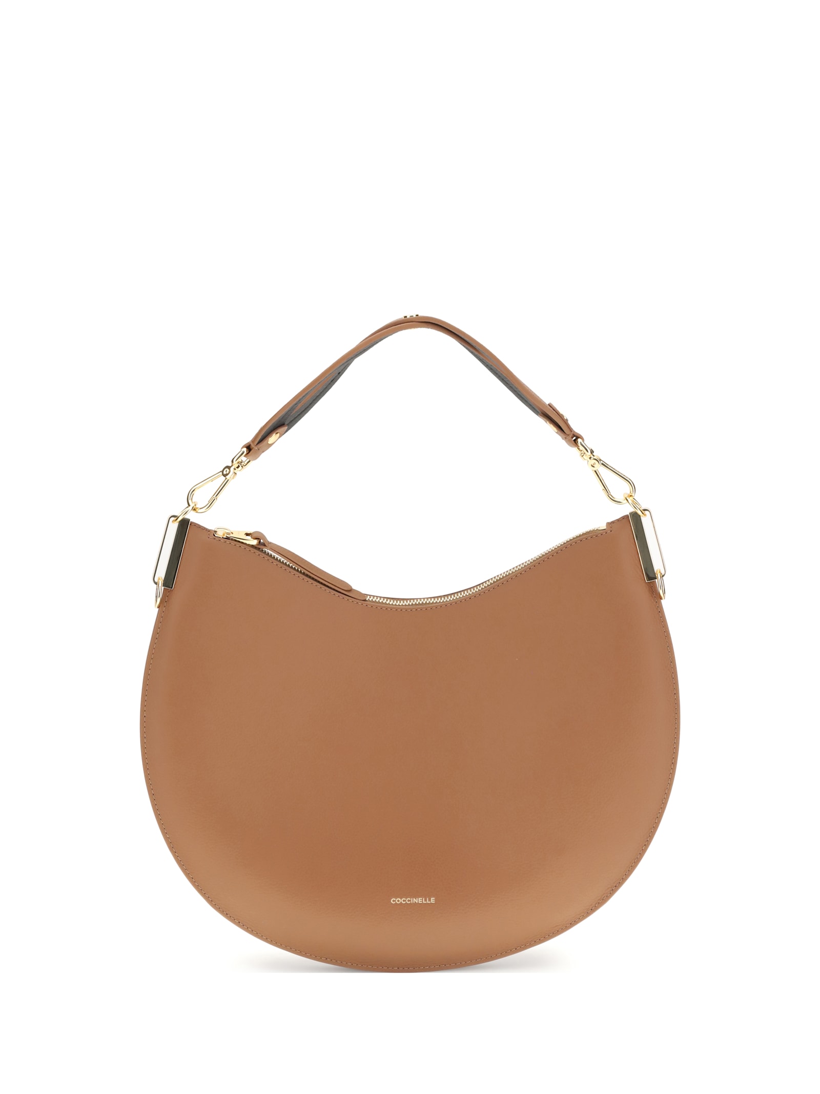 Coccinelle Large Sunup Half-moon Calfskin Shoulder Bag