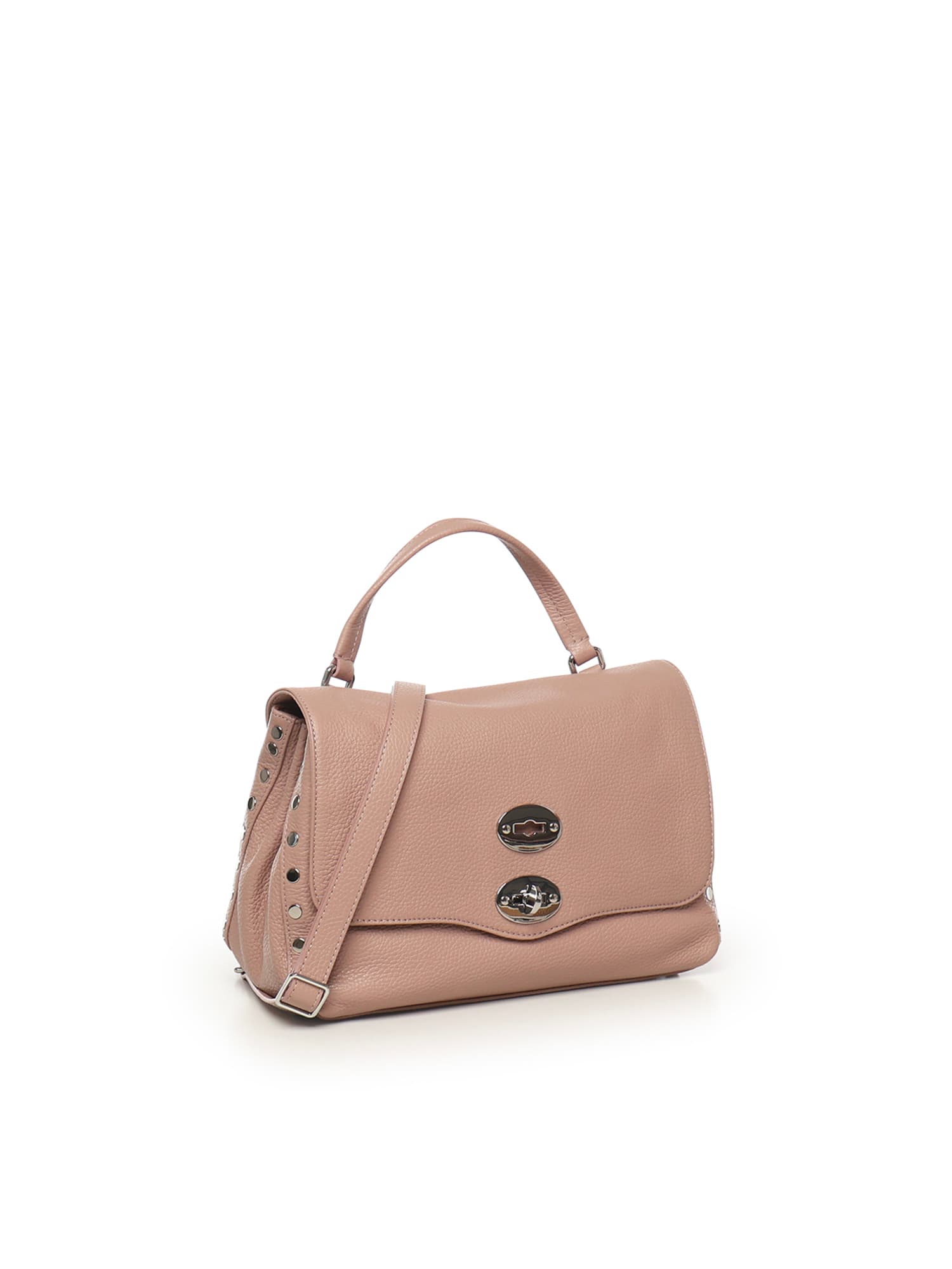 Zanellato Postina Studded Leather Shoulder Bag In Pink