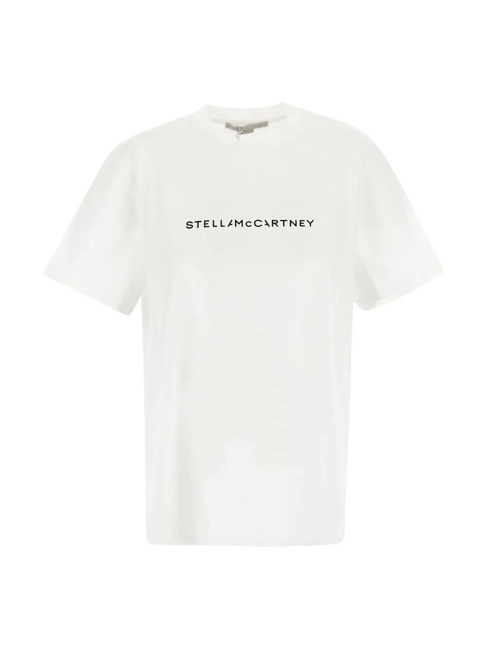 Shop Stella Mccartney Logo Print T-shirt In Pure White