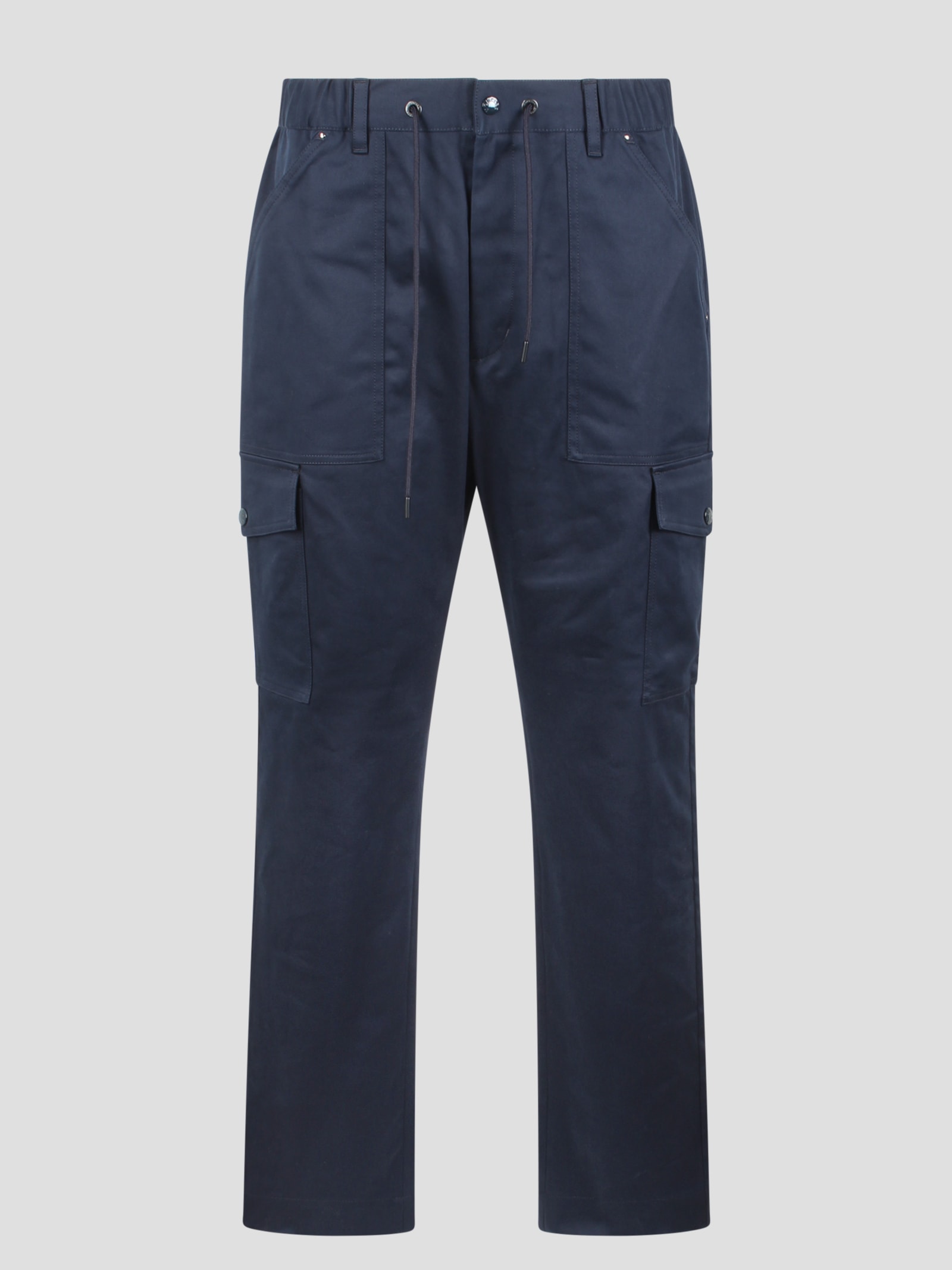 Shop Moncler Cargo Trousers In Blue