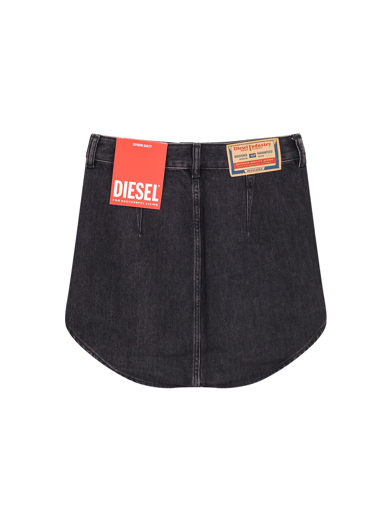 Diesel Short Skirt With Pockets And Belt Loops In Black