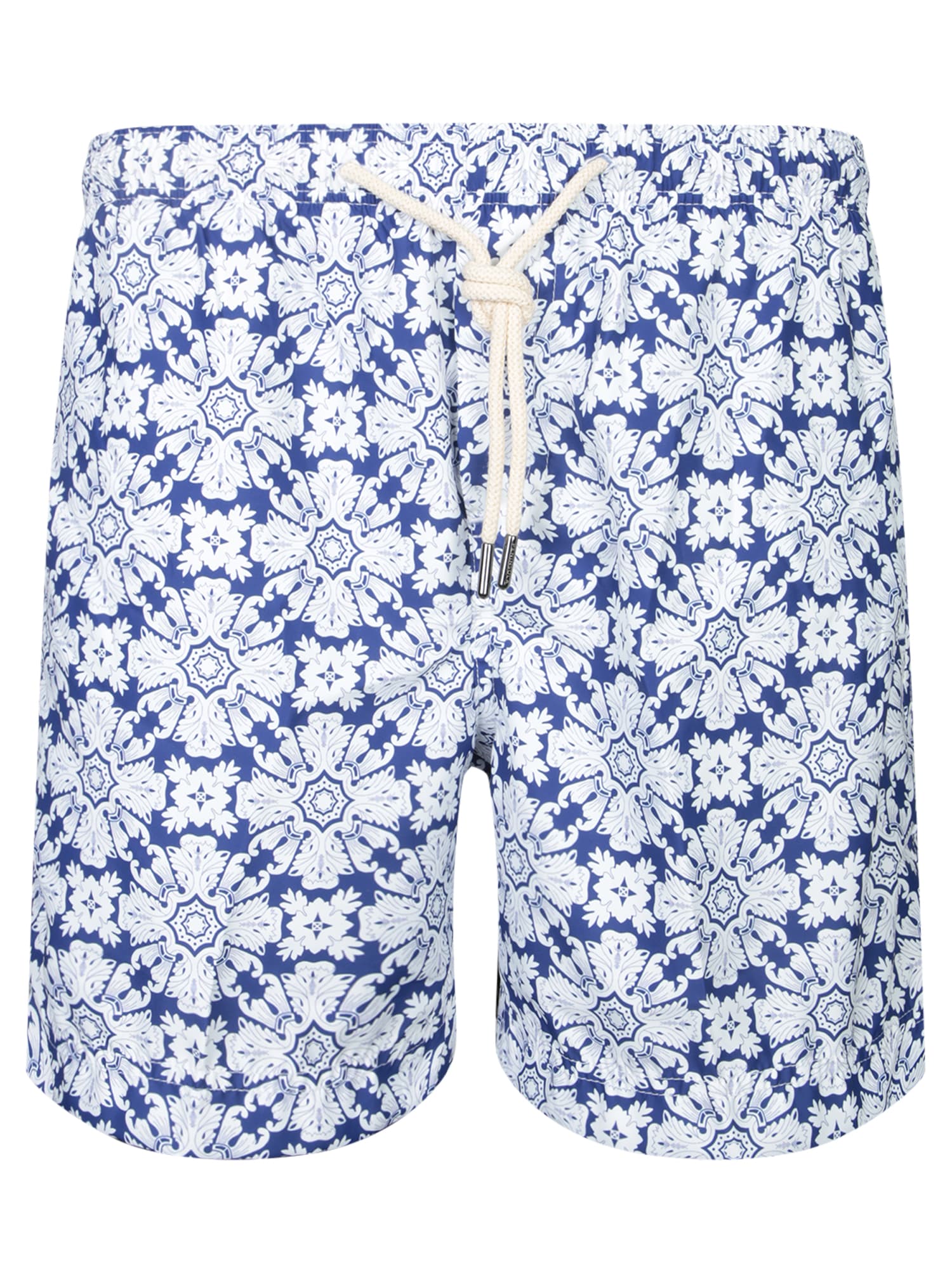Floral Pattern Swim Shorts White/blue