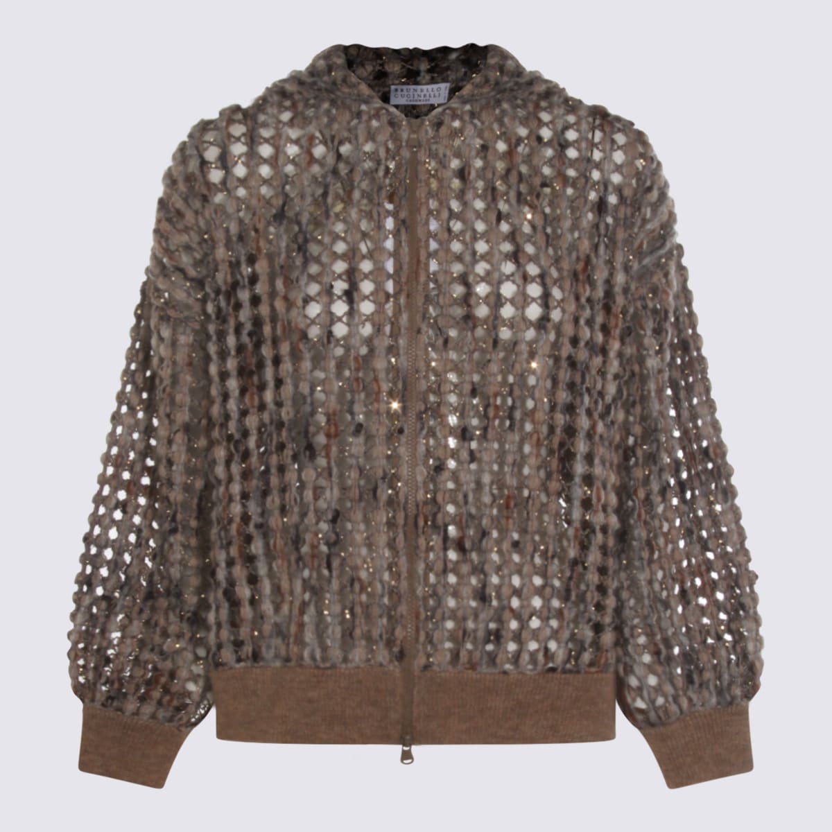 Brunello Cucinelli Beige Wool Knitwear In Gray