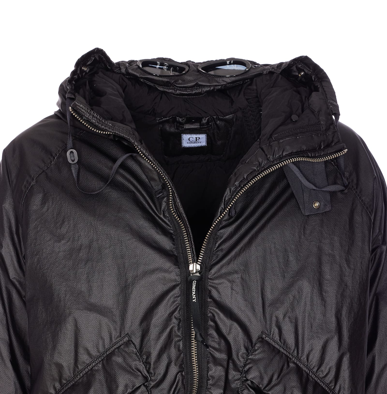 C.p. Company Long Sleeve Padded Outerwear Jacket In Black