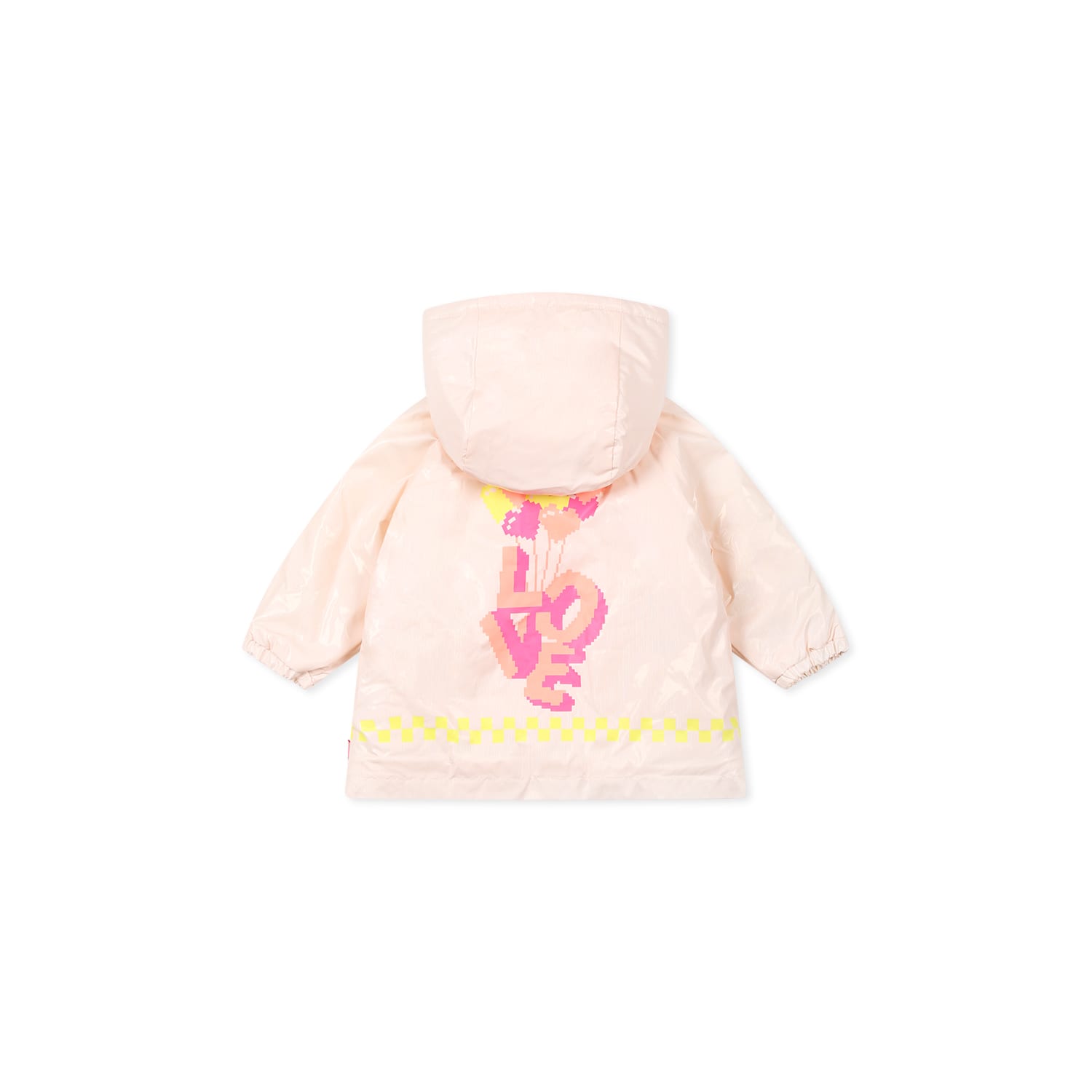 Shop Billieblush Pink Raincoat For Baby Girl With Hearts