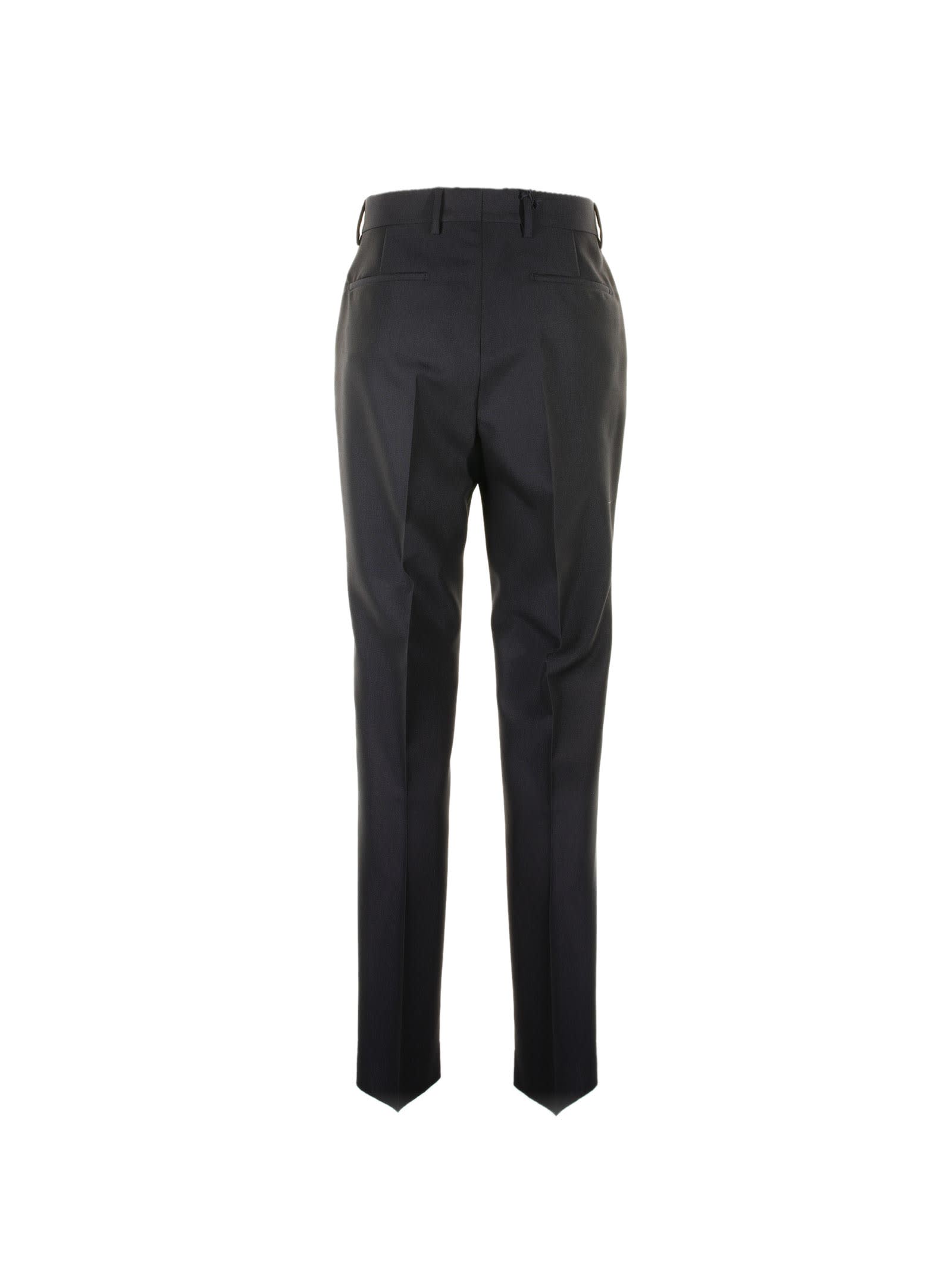 Prada Mohair Wool Trousers In Bleu