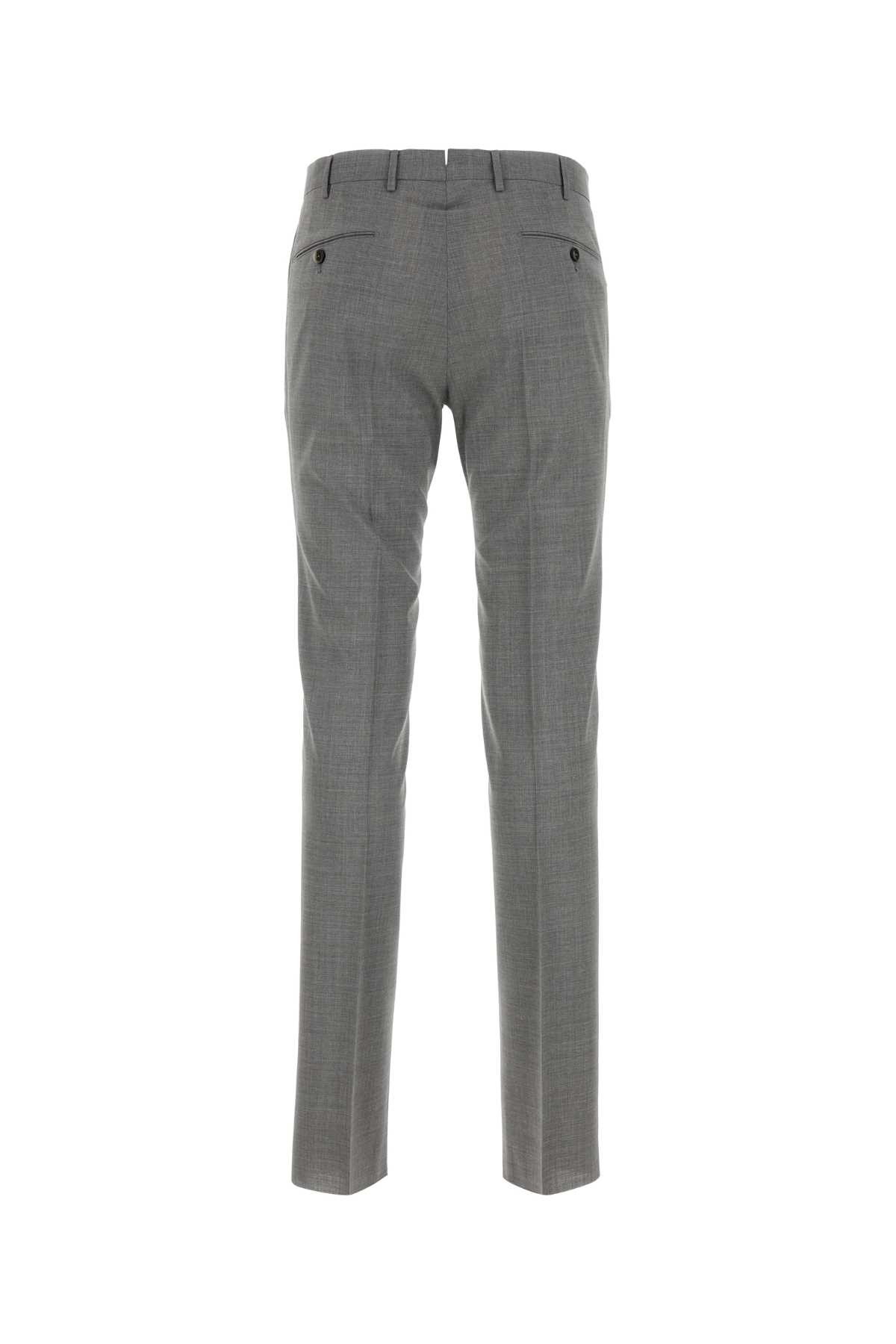 Pt01 Grey Stretch Wool Trouser In Grigiochiaro