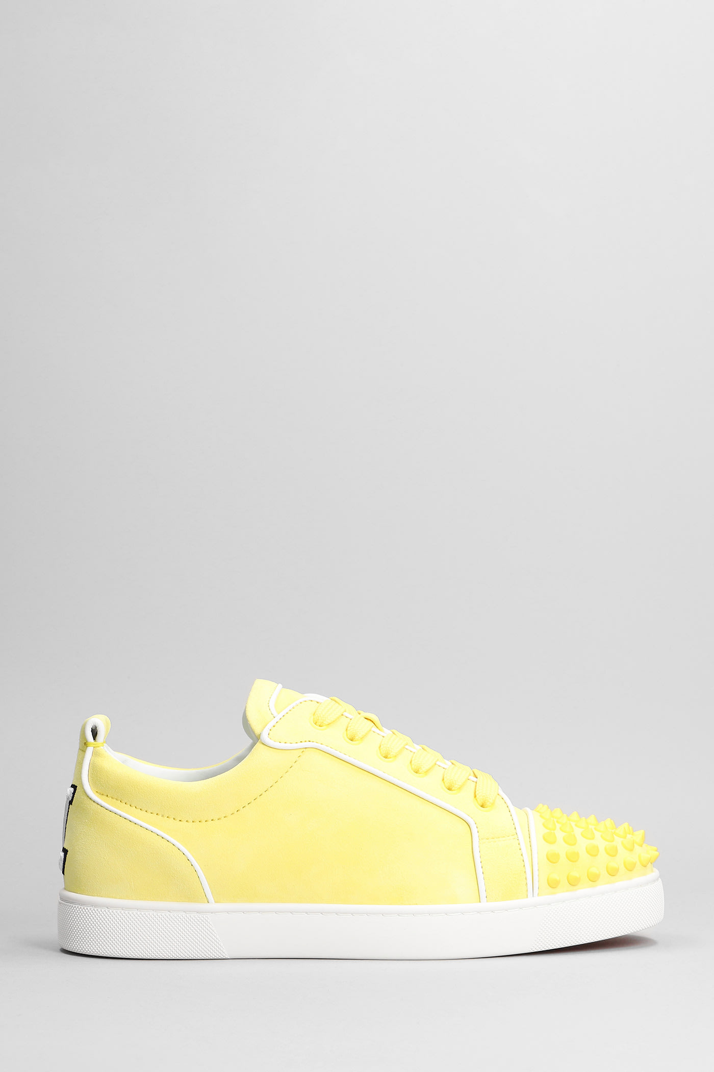 Christian Louboutin Varsi Junior Spikes Sneakers In Yellow Suede