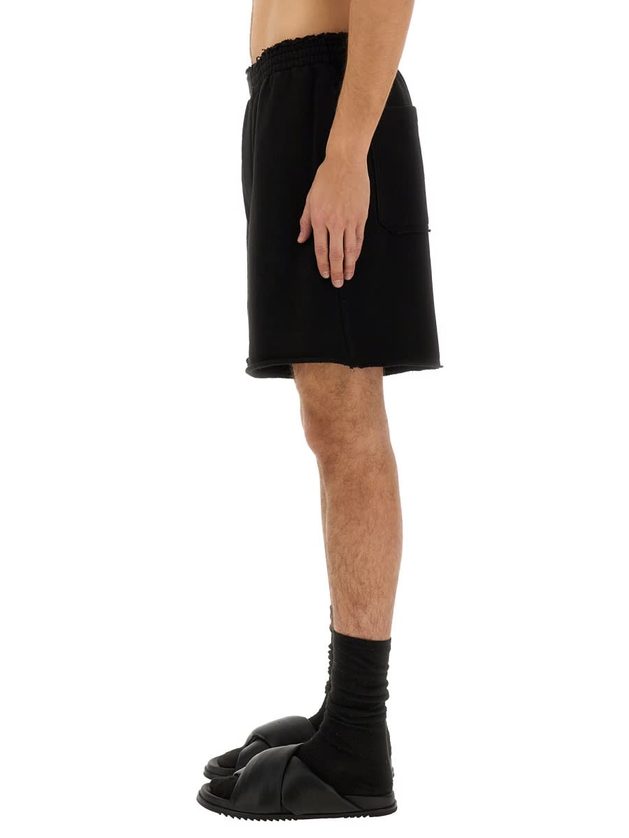Helmut Lang Cotton Shorts With Back Pockets And Elastic Waistband In Black