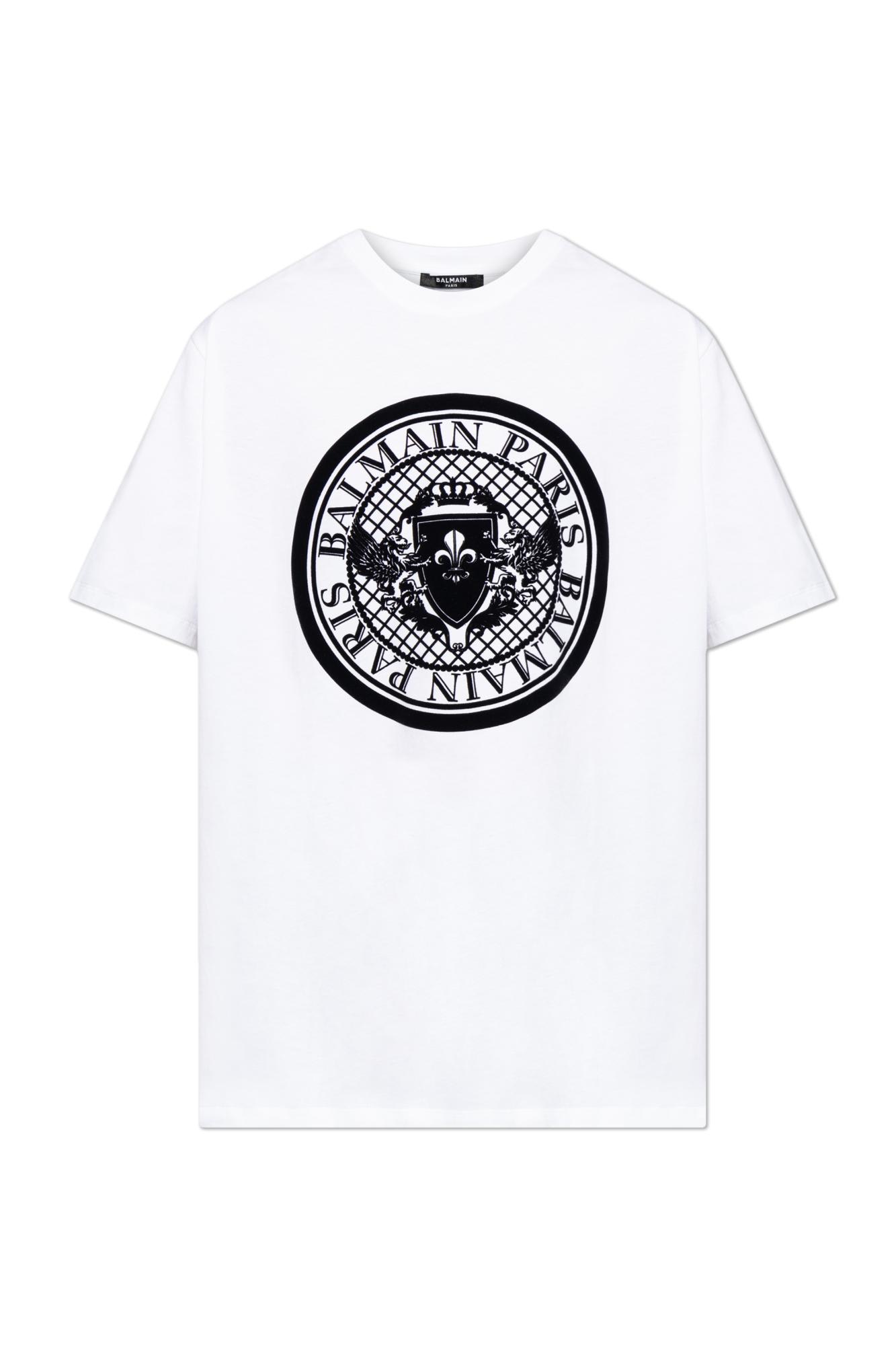 Shop Balmain T-shirt With Logo In White