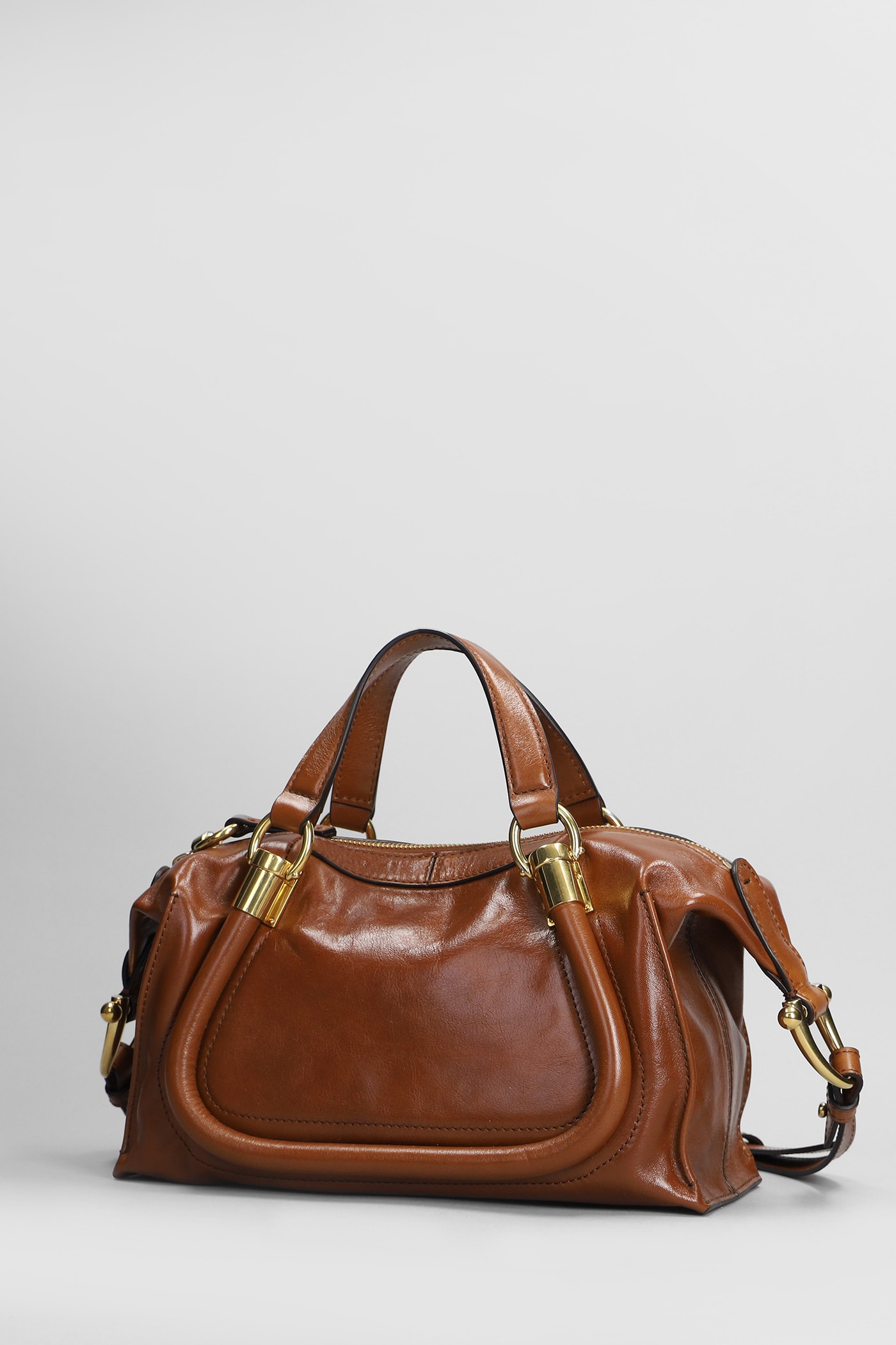 Shop Chloé Paraty 24 Shoulder Bag In Brown Leather