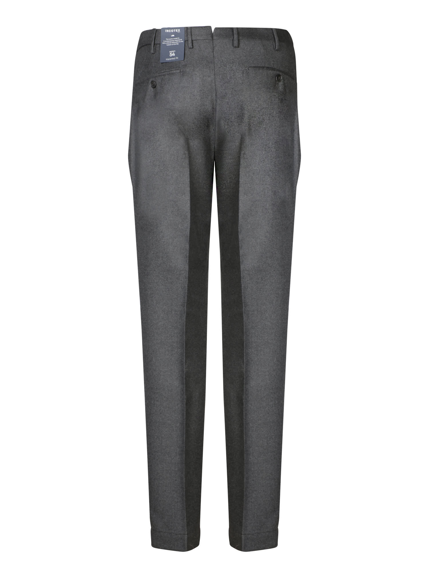 Shop Incotex Grey Wool Tapered Trousers