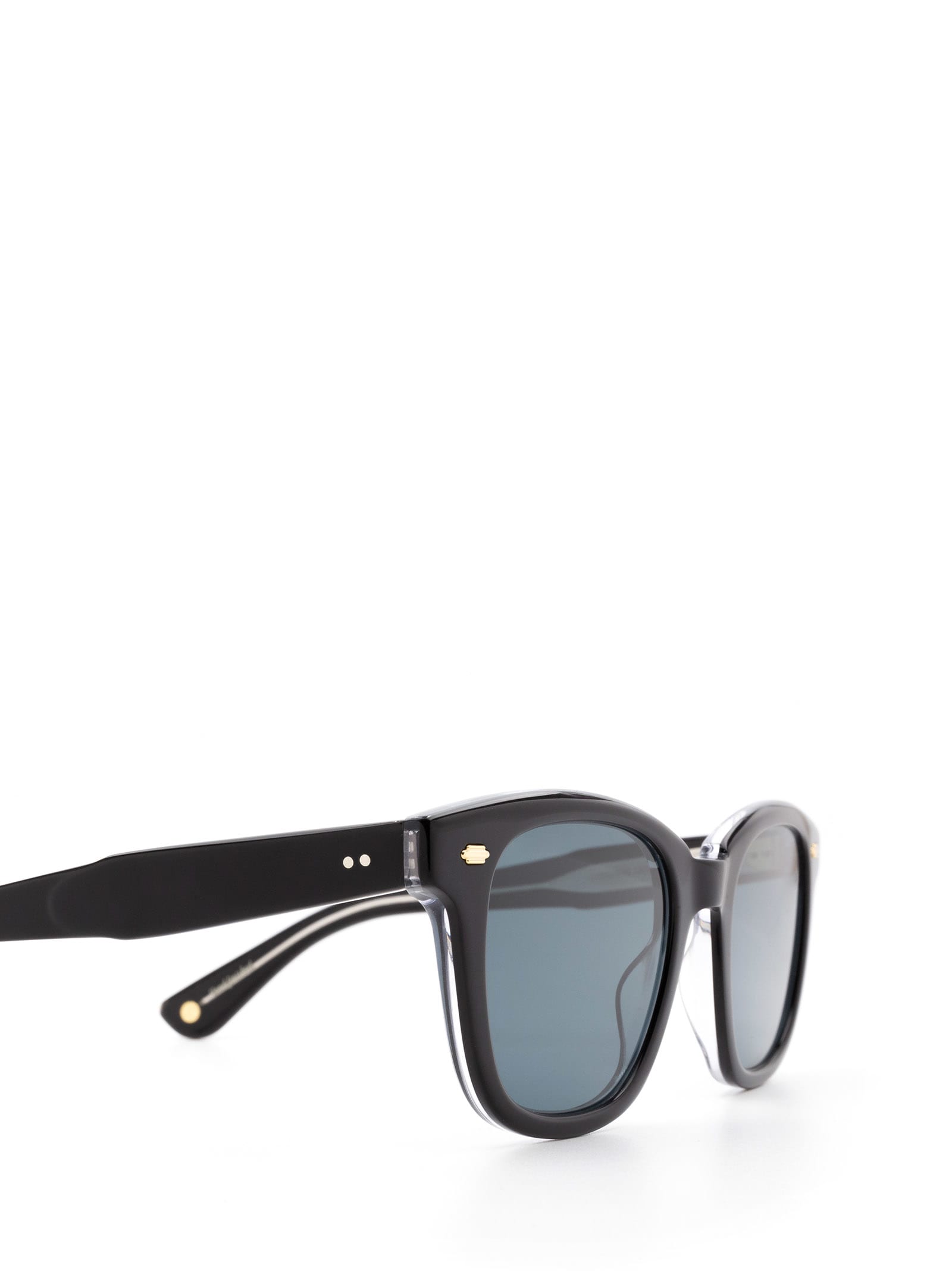Shop Garrett Leight Calabar Black Laminate Sunglasses
