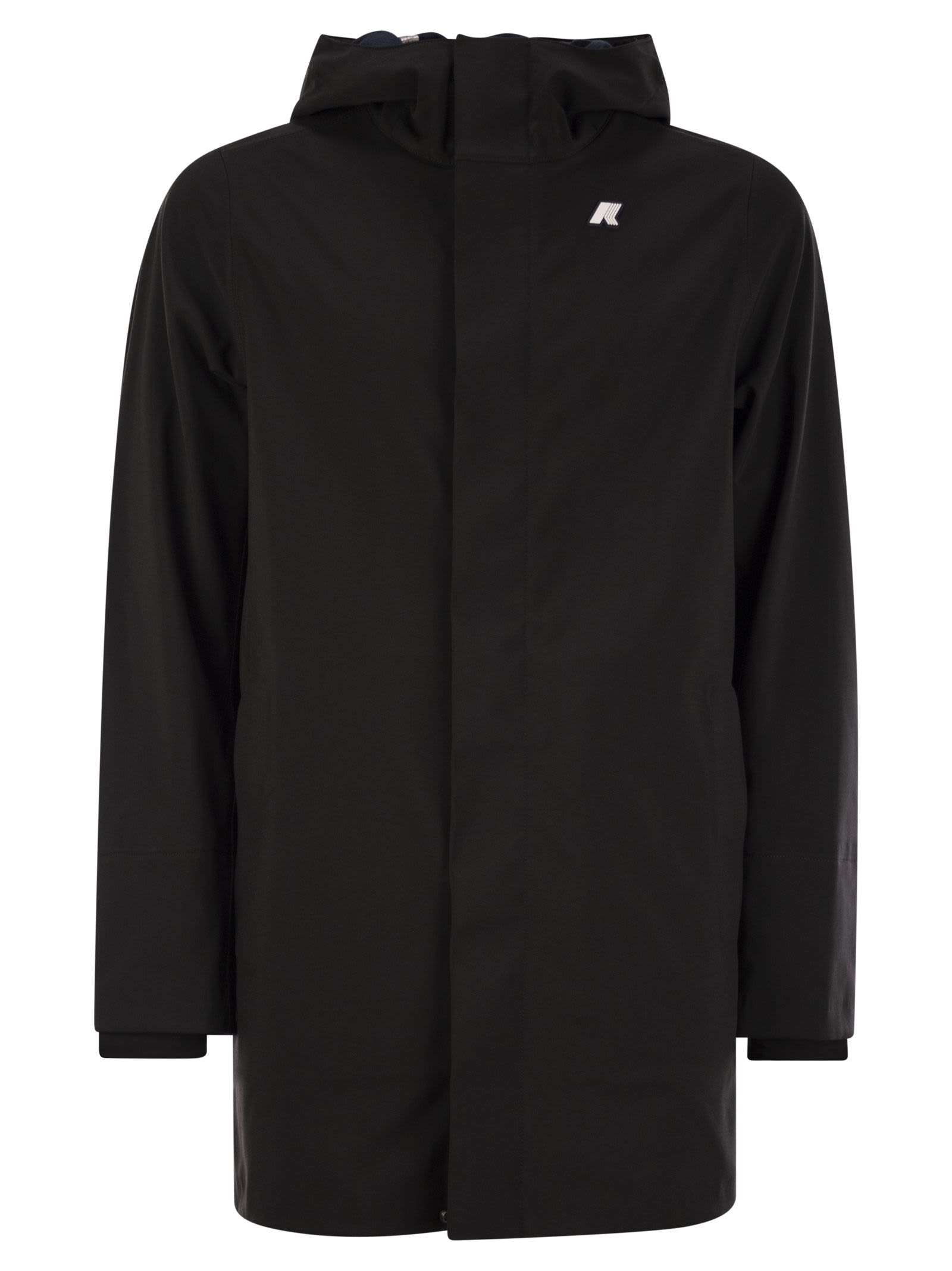 Shop K-way Marlyn Bonded - Waterproof Jacket With Hood In Black