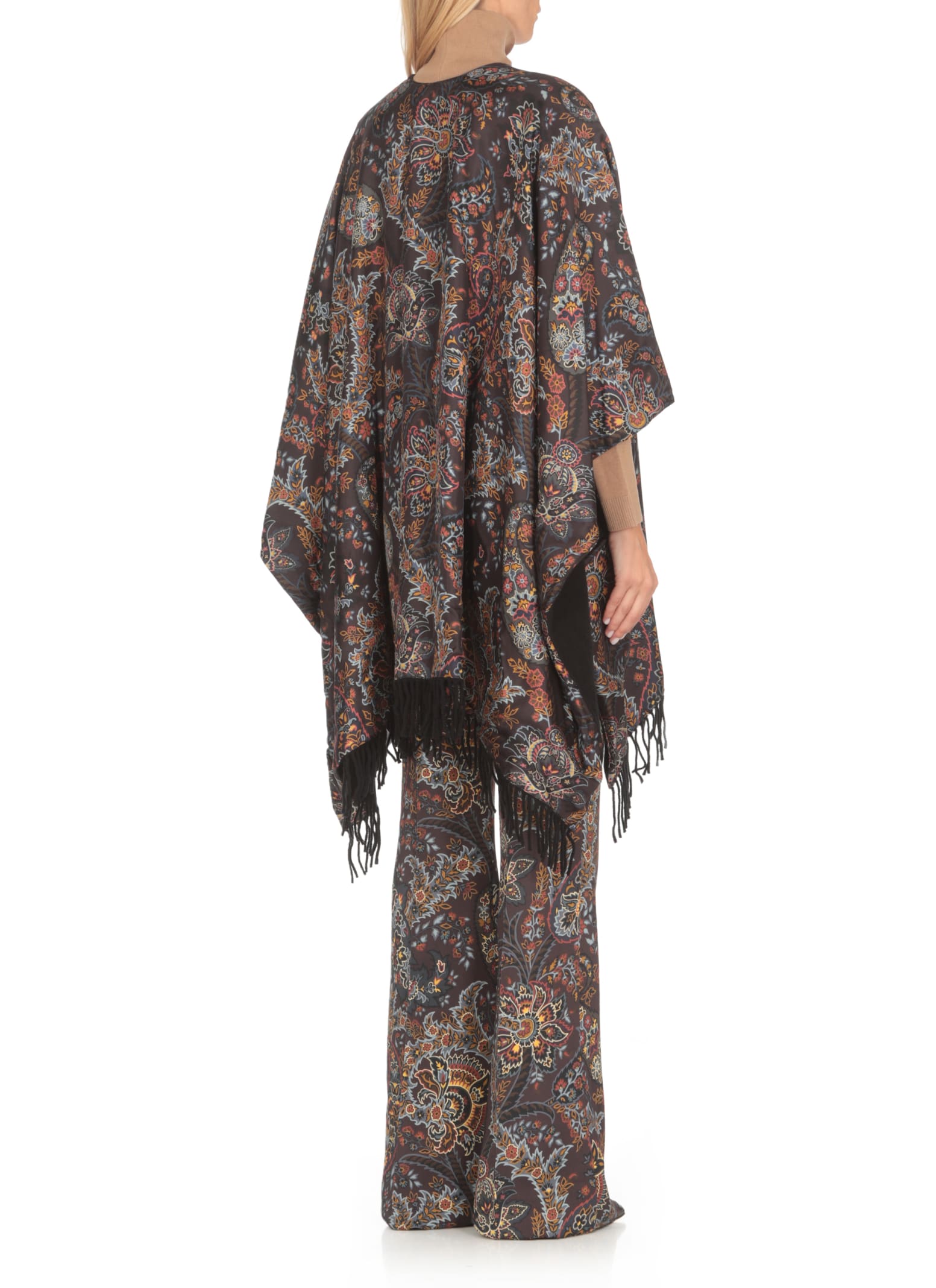 Shop Etro Poncho With Print