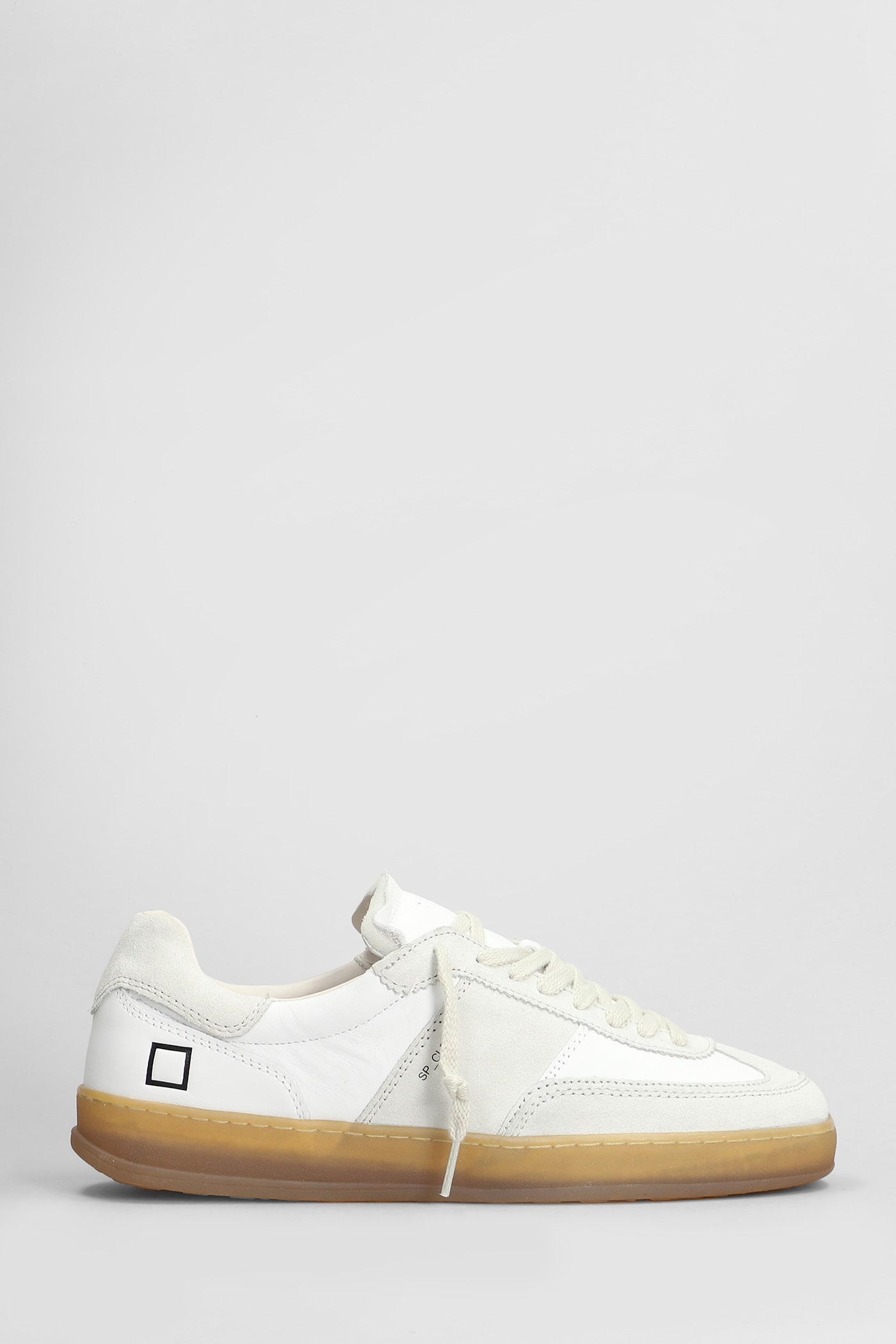 D. A.T. E. Sporty Sneakers In White Suede And Leather