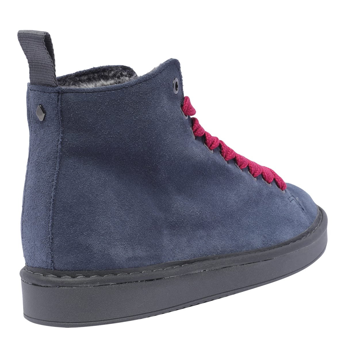 Shop Pànchic P01 Desert Boot In Dark Blue Fuchsia