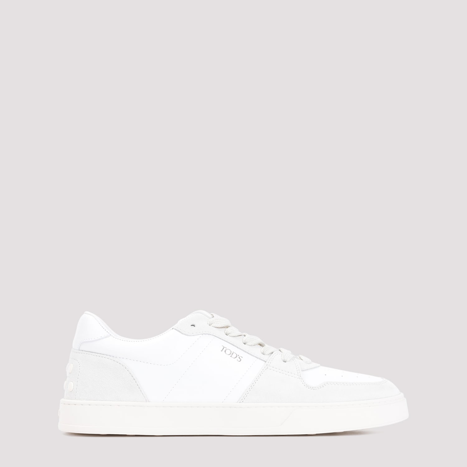 Shop Tod's Leather Sneakers In Bianco