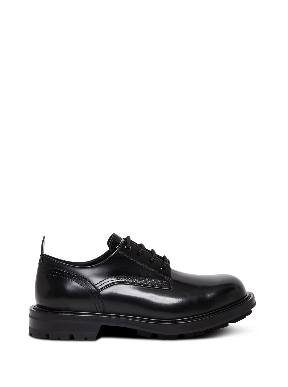 Alexander McQueen Black Leather Lace-up Shoes With Tank Sole