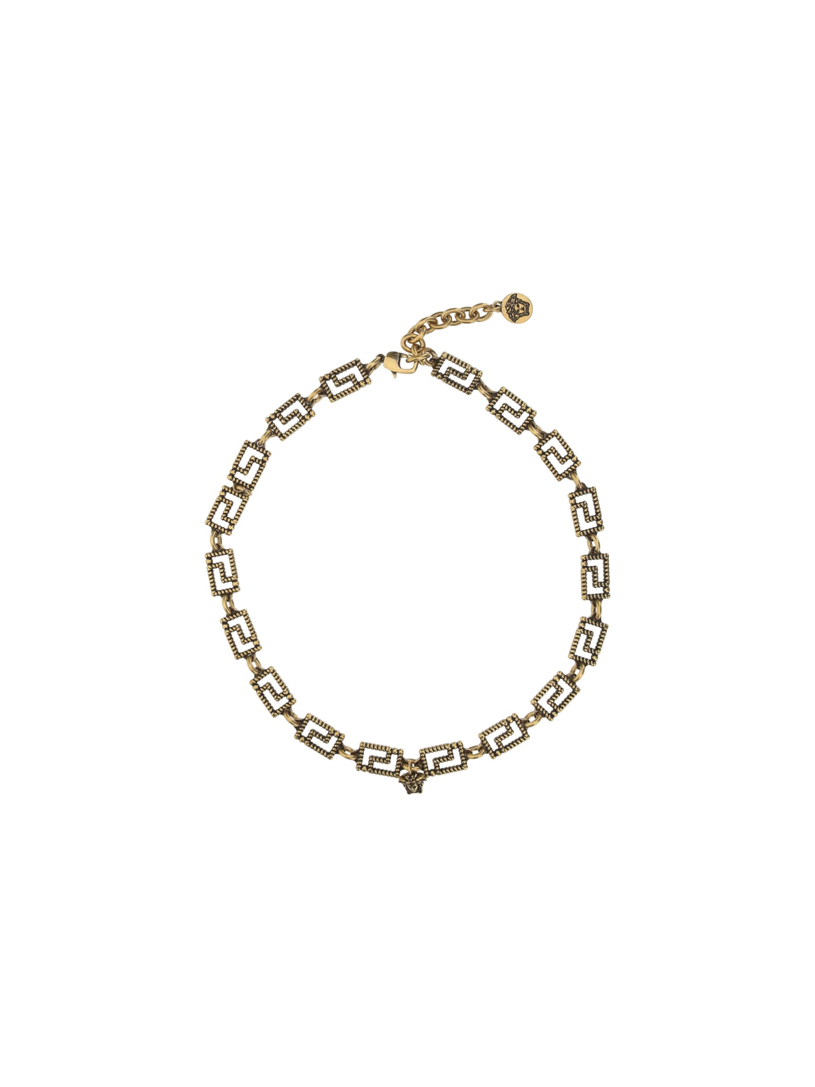 Shop Versace Necklace In Vintage Gold