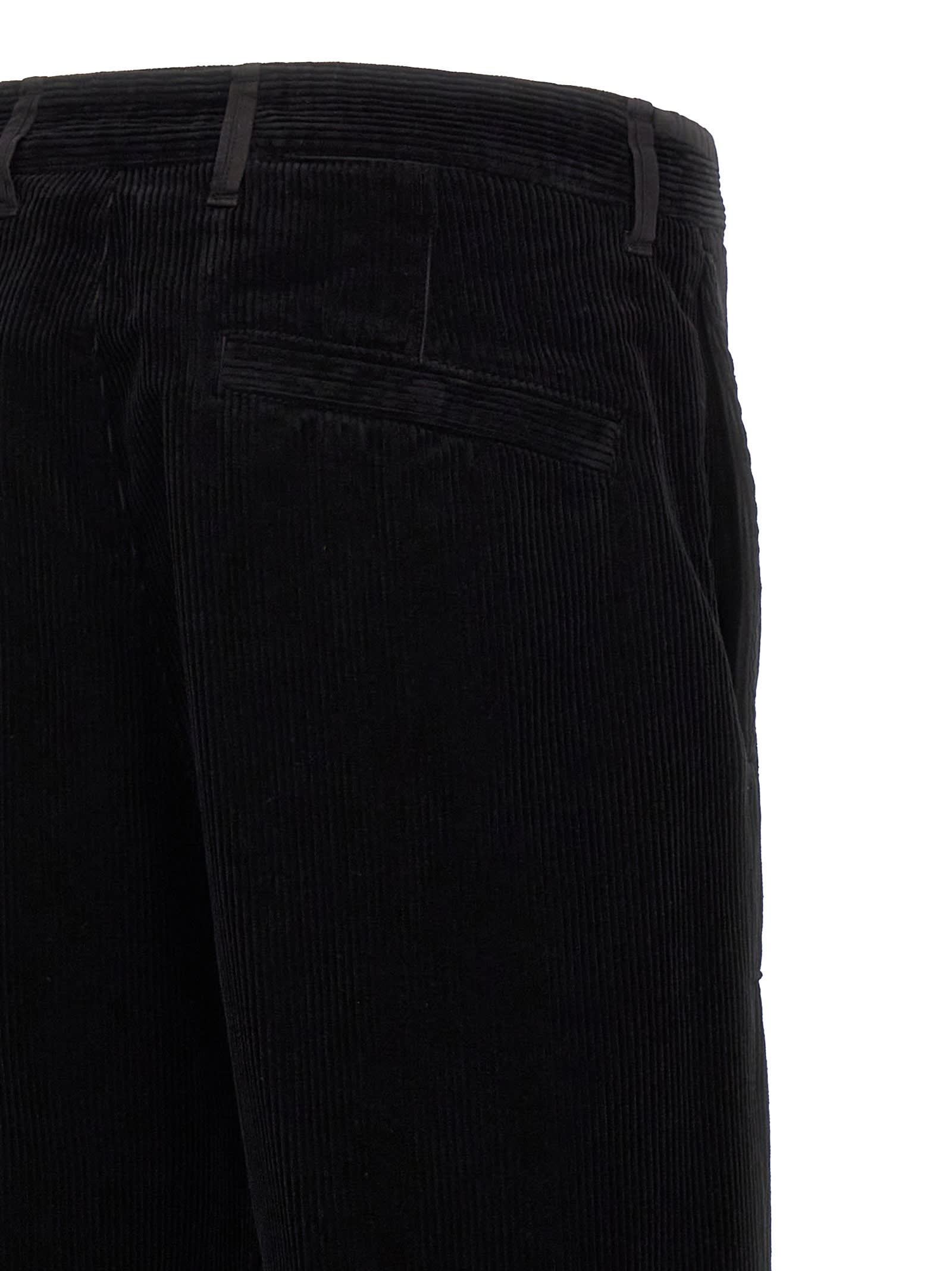 Shop Stone Island Velvet Cargo Pants In Black