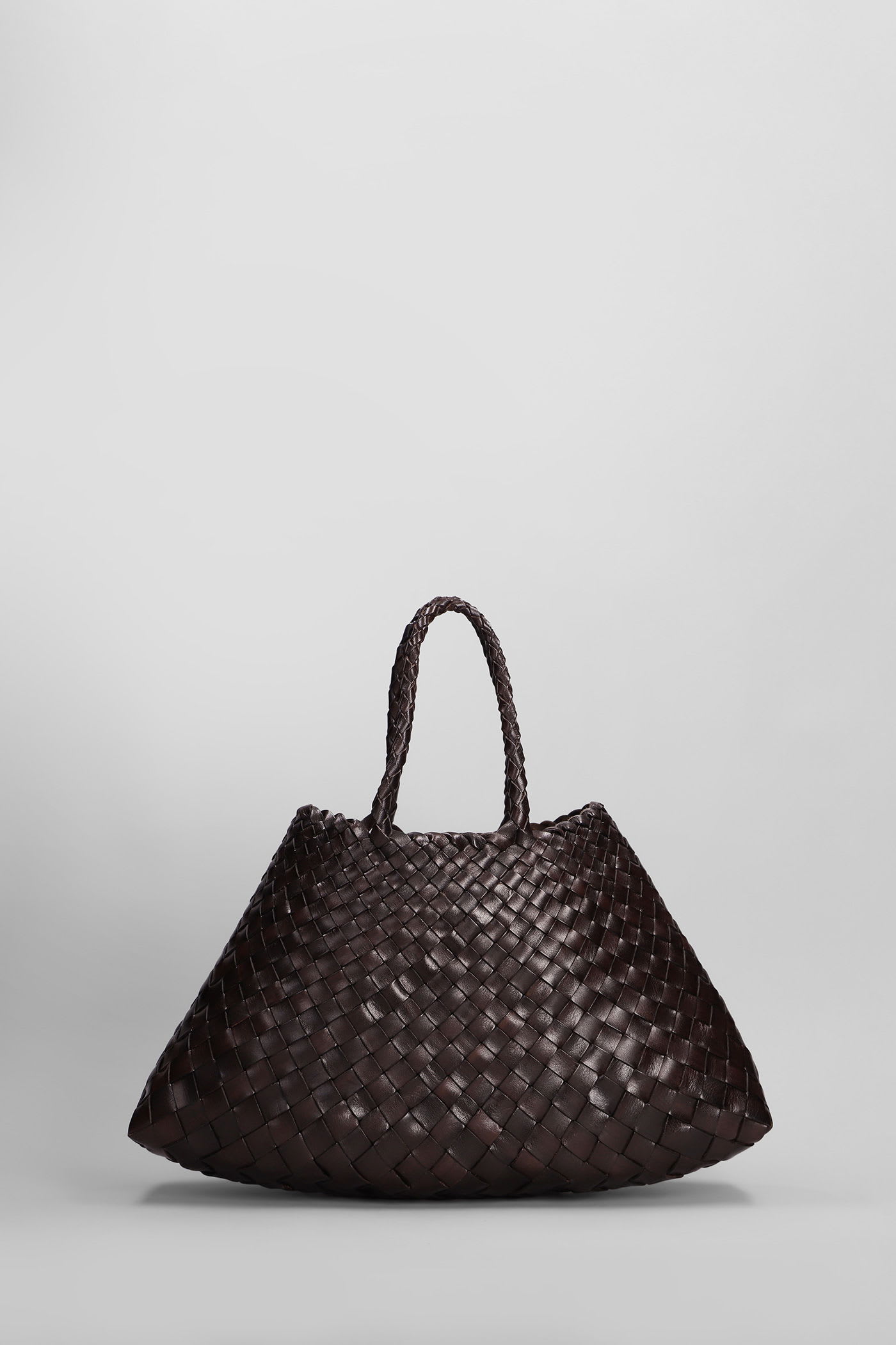 Dragon Diffusion Santa Croce Small Tote In Brown Leather In Brown