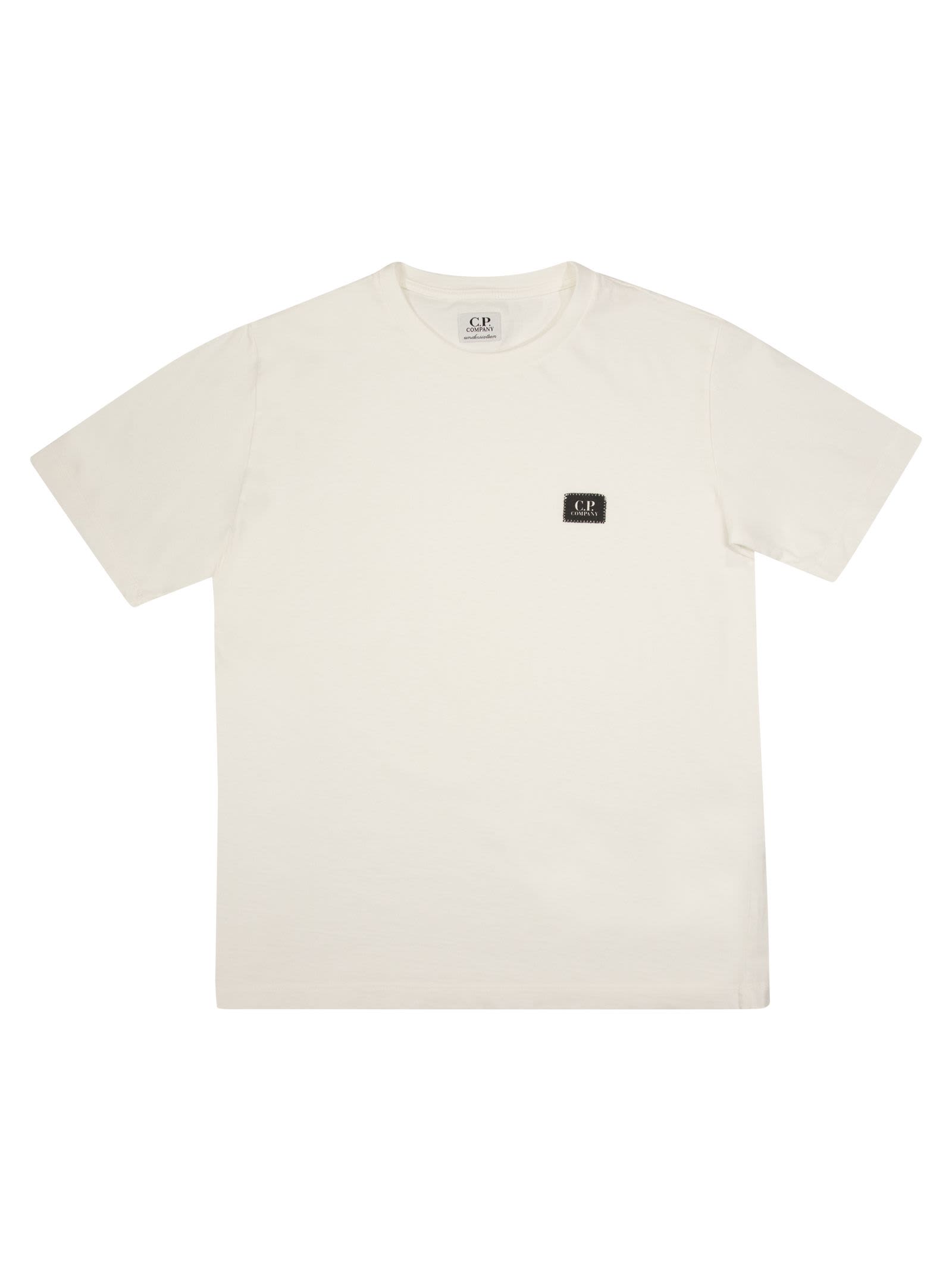 Shop C.p. Company Crew-neck T-shirt With Logo In White
