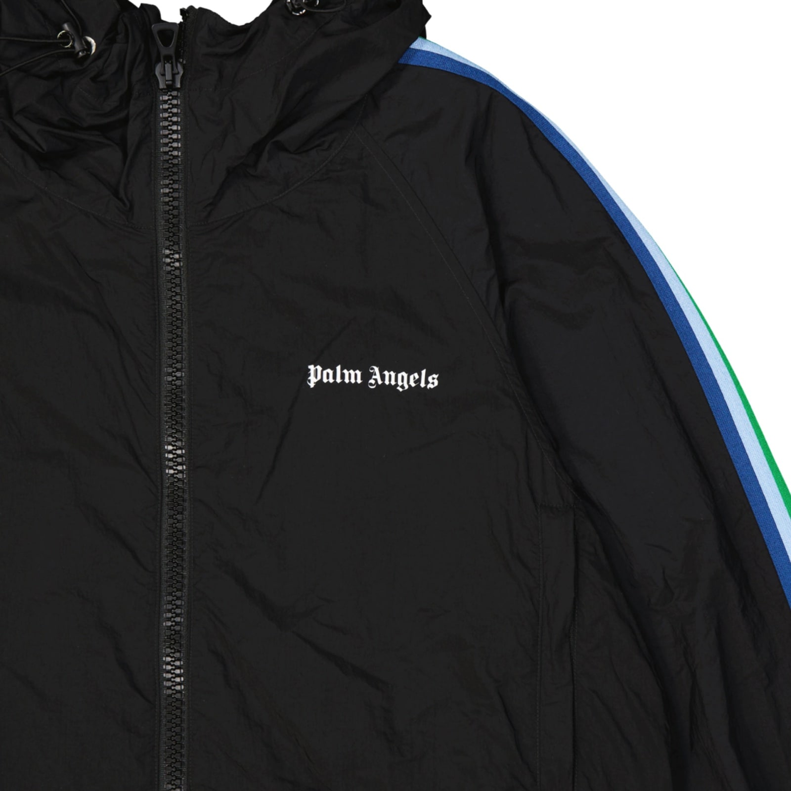 Shop Palm Angels Windbreaker Jacket In Black