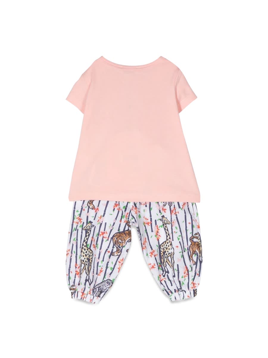 Kenzo Mc T-shirt And Fancy Pants Set In Pink