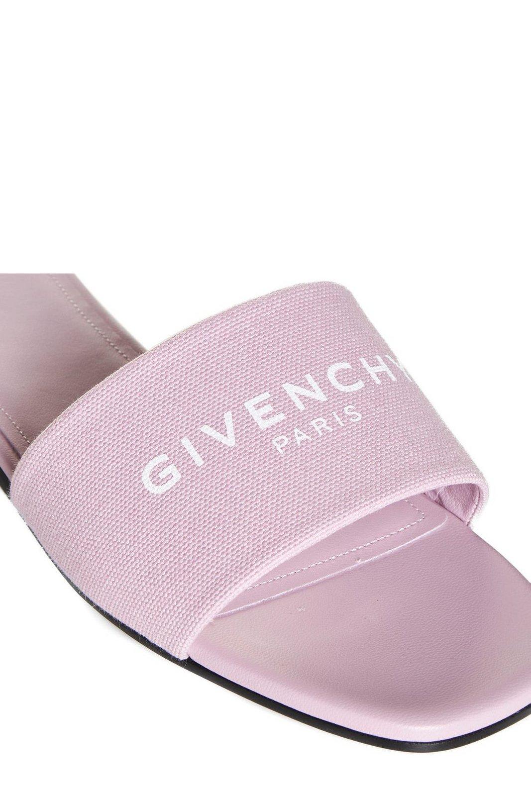 Shop Givenchy Logo Printed Slides In Pink