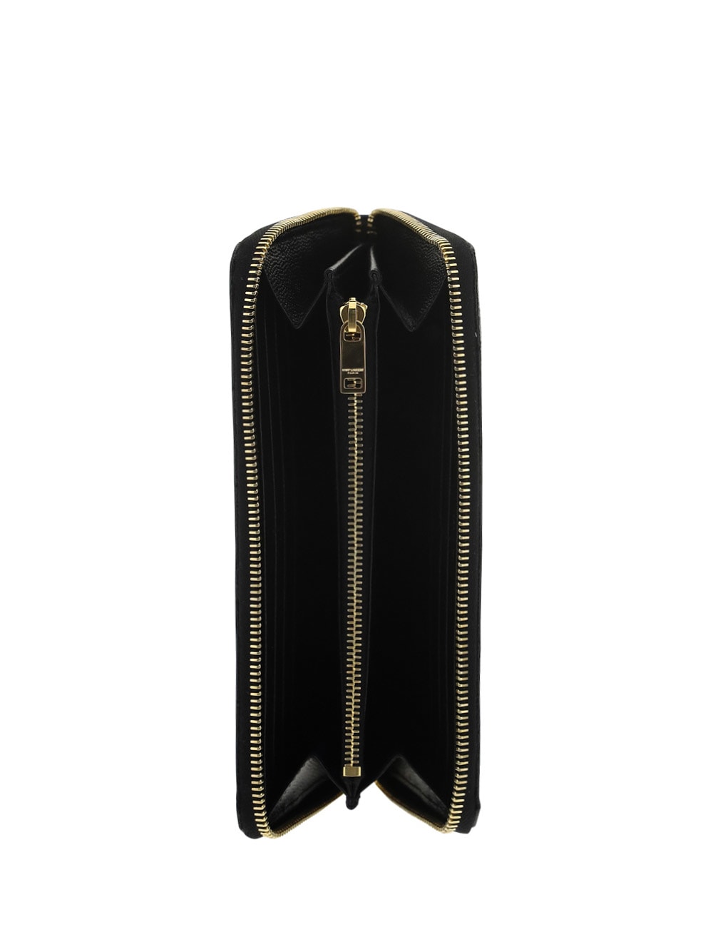 Saint Laurent Quilted Zip-around Wallet In Black