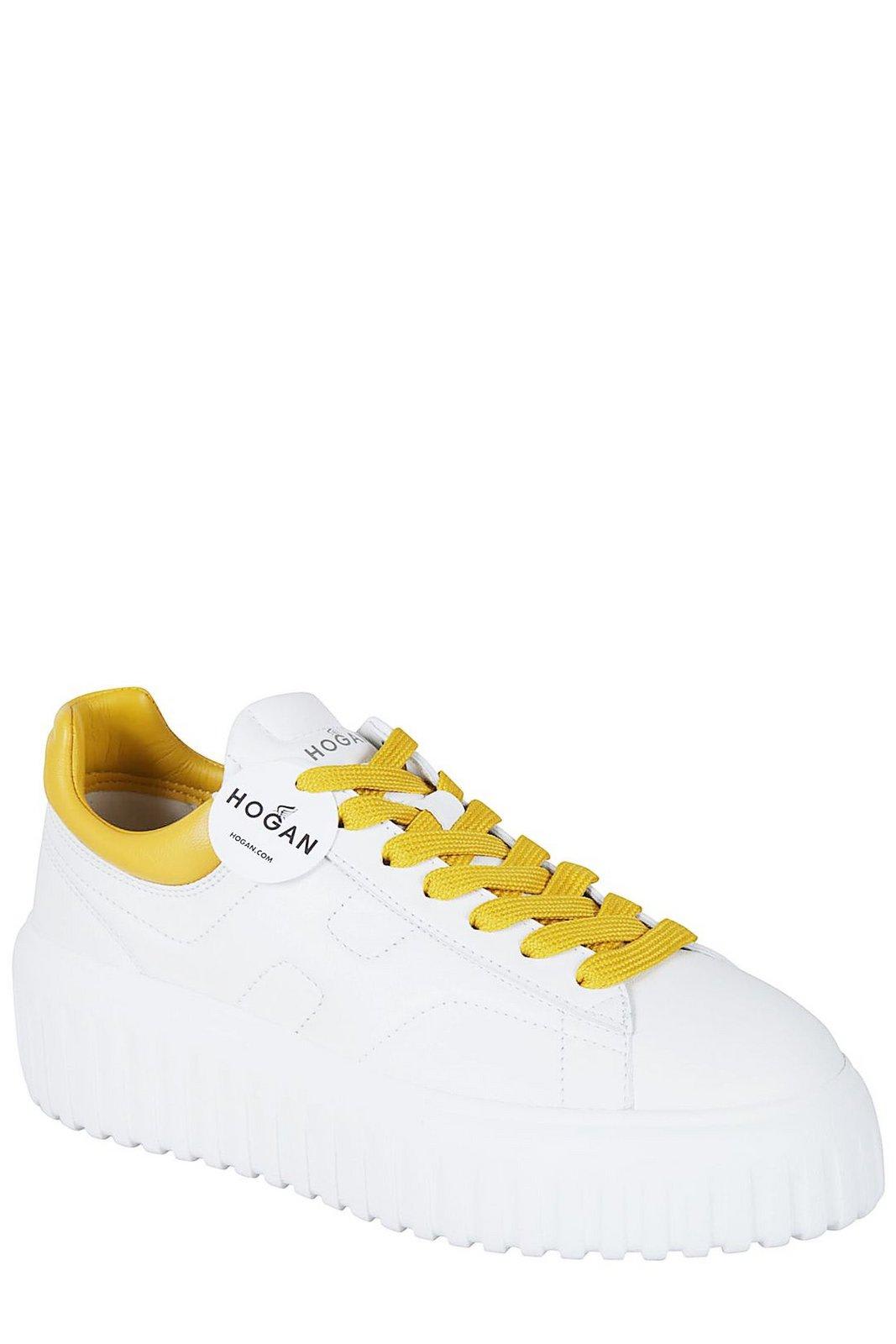 Shop Hogan Platform Low-top Sneakers In N Bianco Giallo