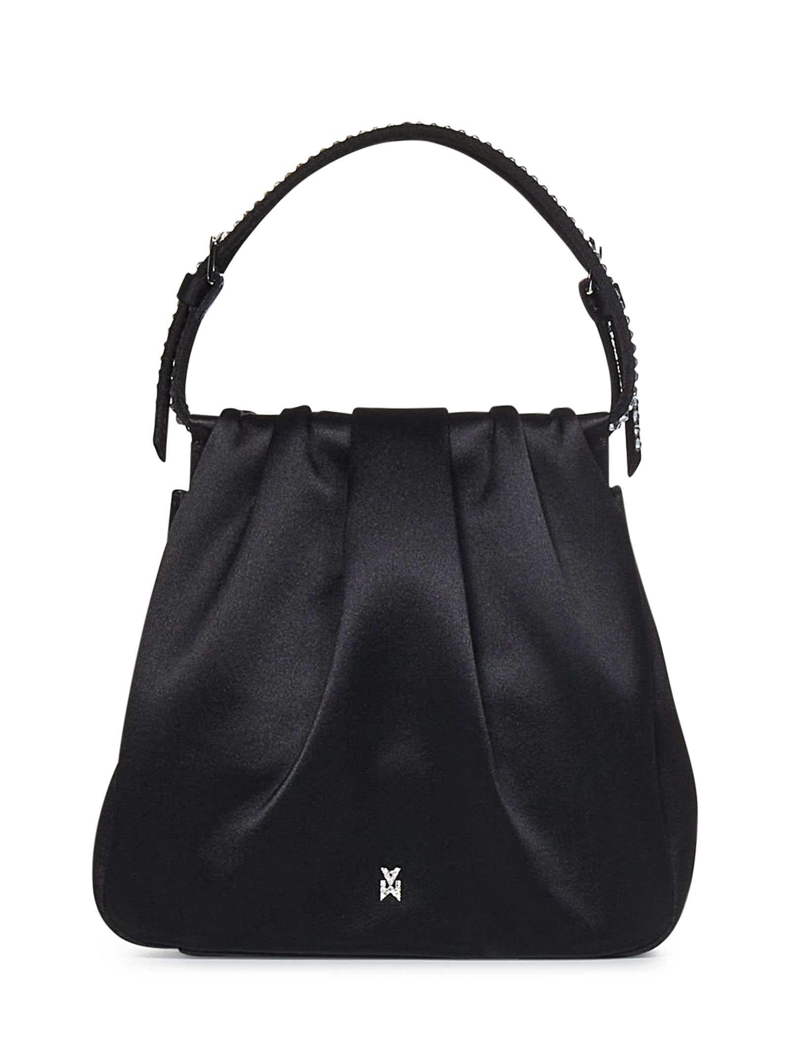 Shop Amina Muaddi Vittoria Crystal Handbag In Black